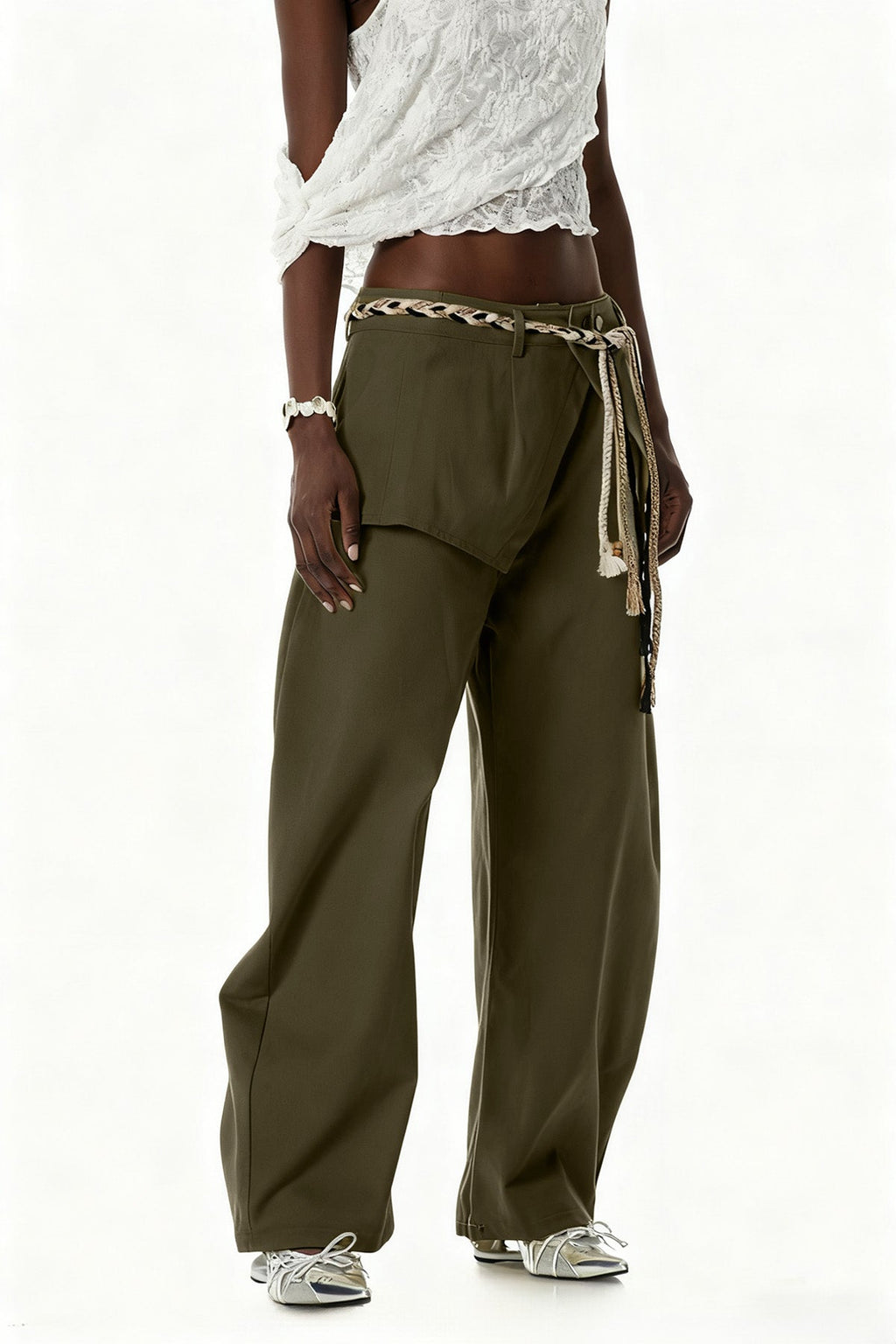 Cowessess Deconstruct Baggy Pants In Green