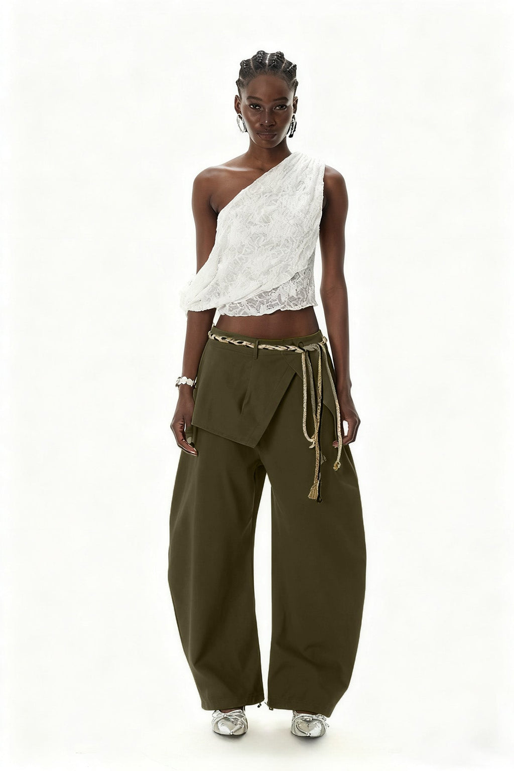Cowessess Deconstruct Baggy Pants In Green