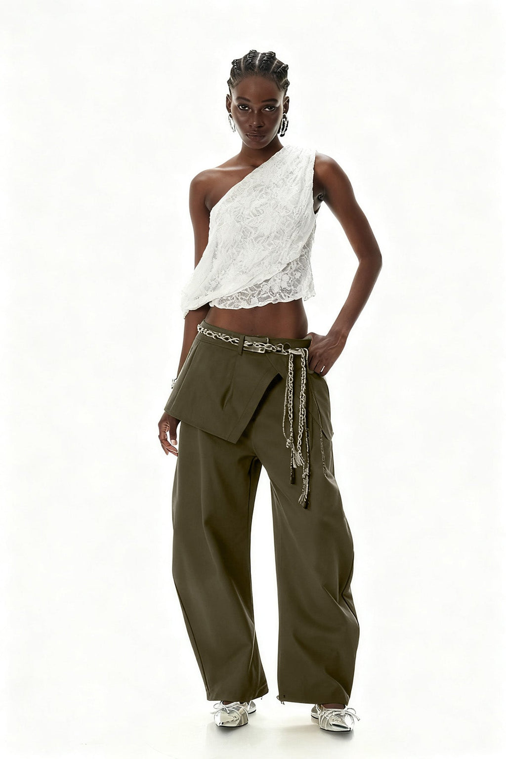 Cowessess Deconstruct Baggy Pants In Green