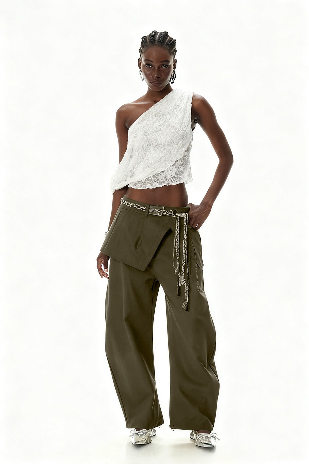 Cowessess Deconstruct Baggy Pants In Green