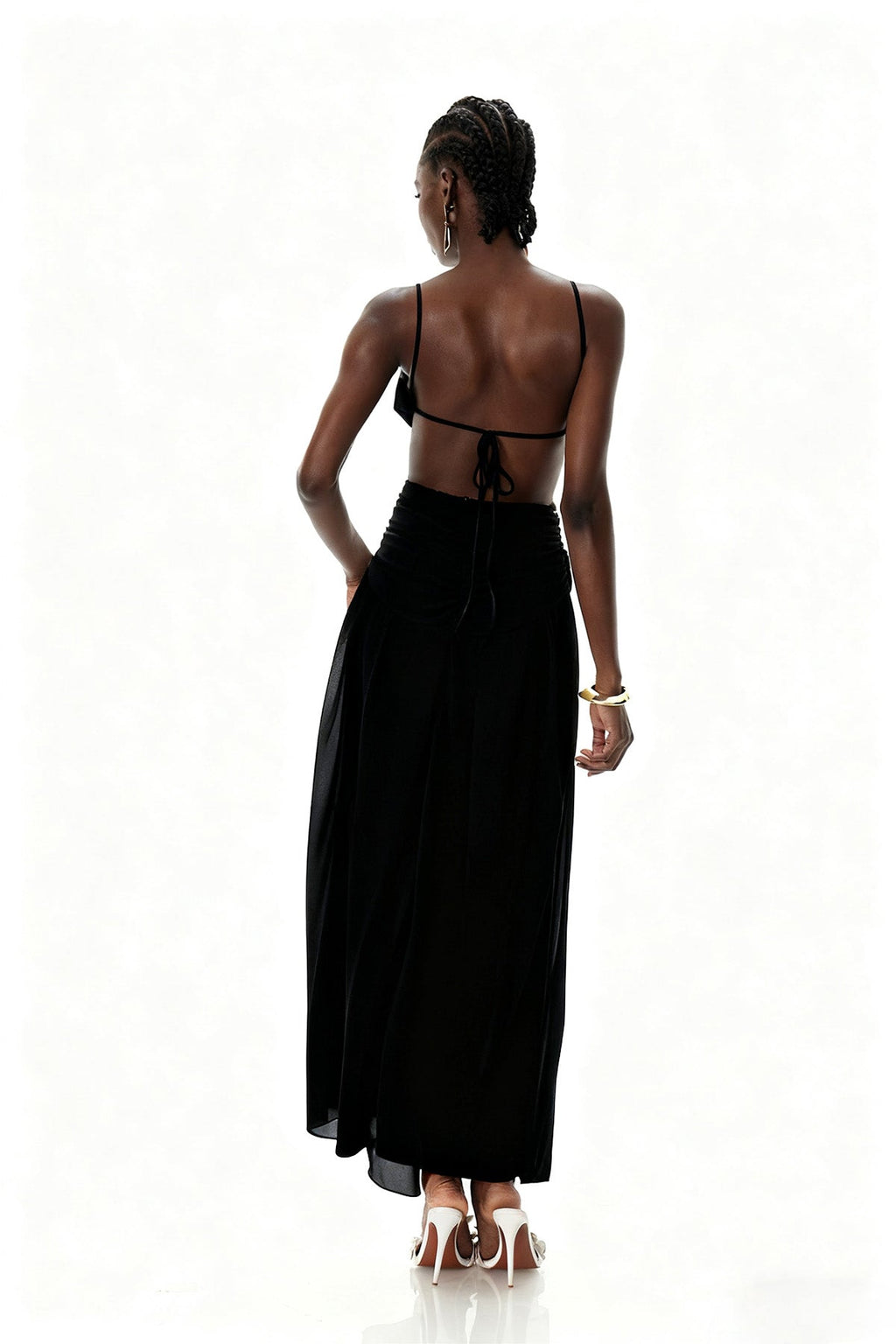 Crawford Spaghetti Cutout Maxi Dress In Black