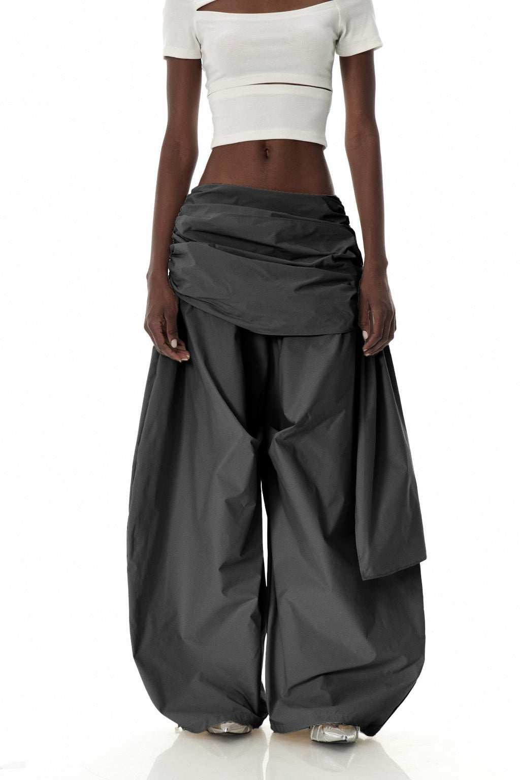 Creiddylad Ruch Drawstring Wide Leg Pants In Black