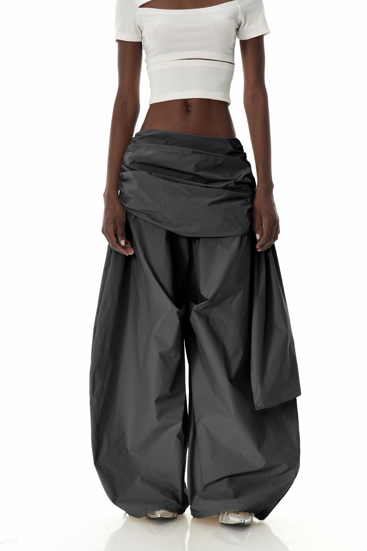 Creiddylad Ruch Drawstring Wide Leg Pants In Black
