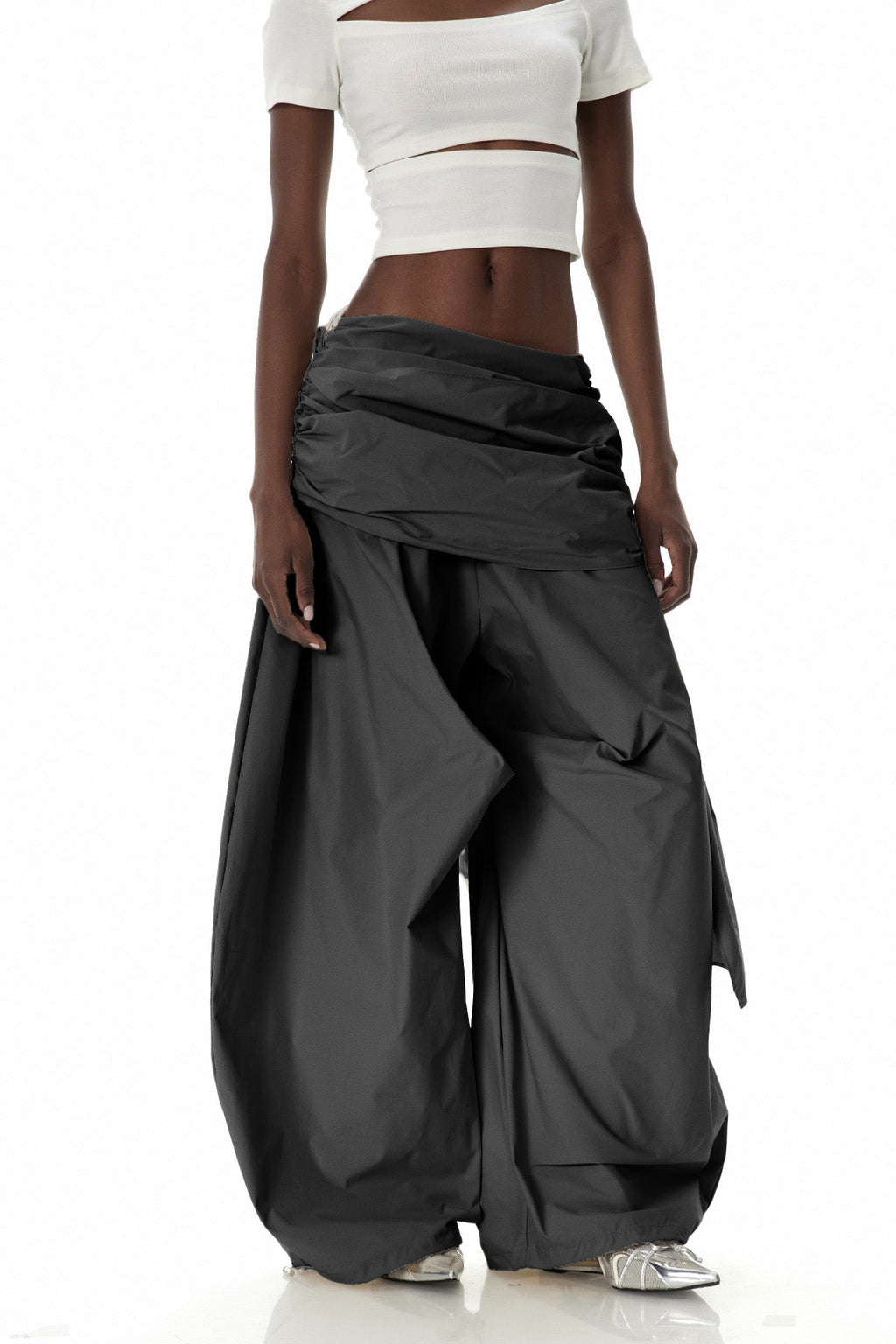 Creiddylad Ruch Drawstring Wide Leg Pants In Black