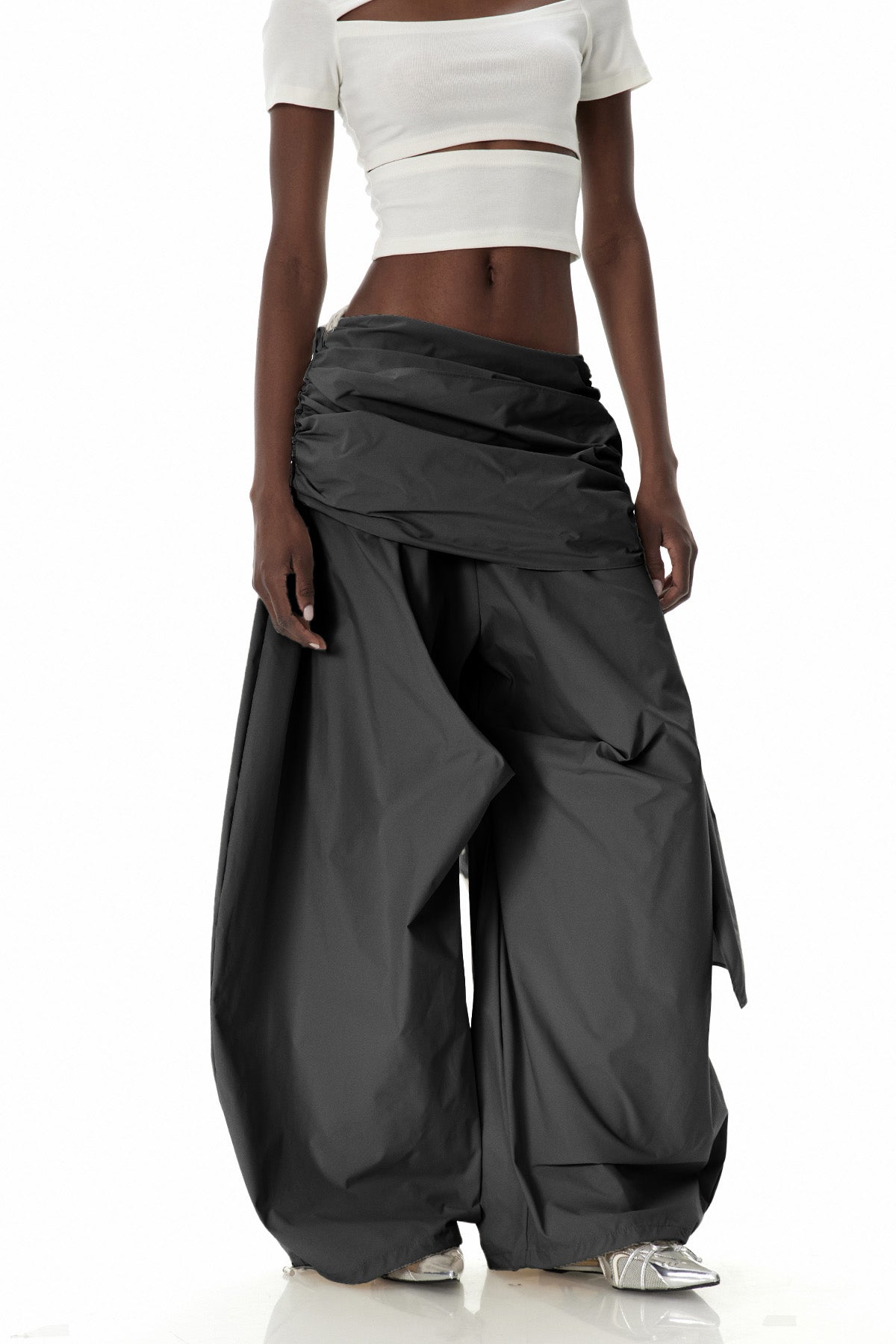 Creiddylad Ruch Drawstring Wide Leg Pants In Black