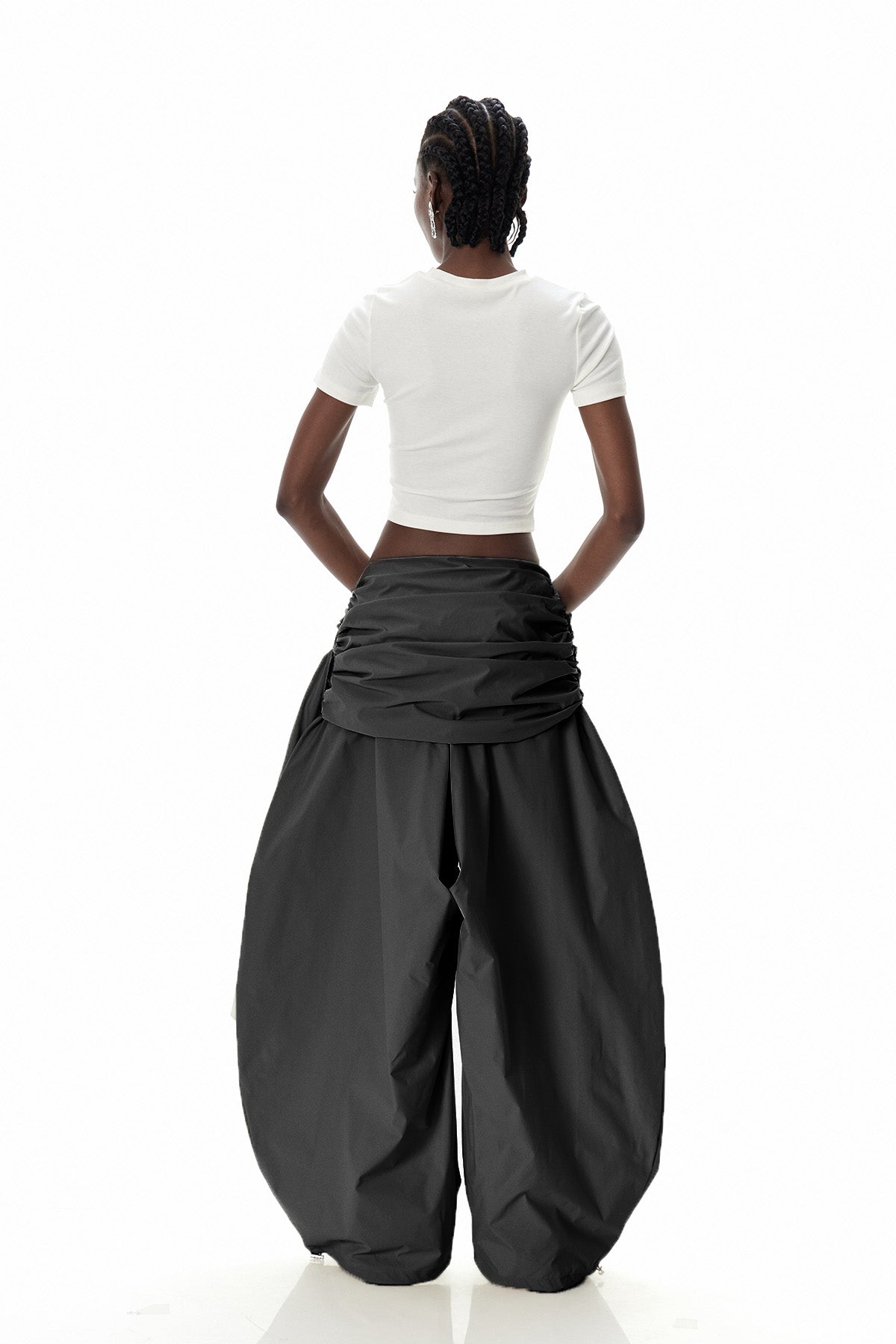 Creiddylad Ruch Drawstring Wide Leg Pants In Black