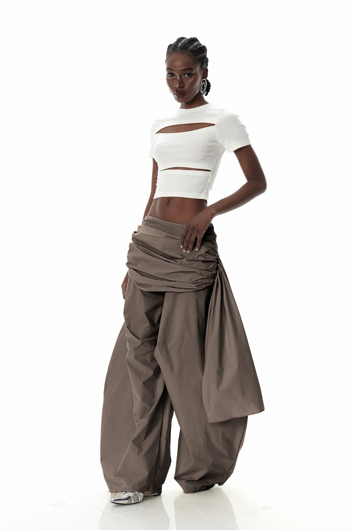 Creiddylad Ruch Drawstring Wide Leg Pants In Brown