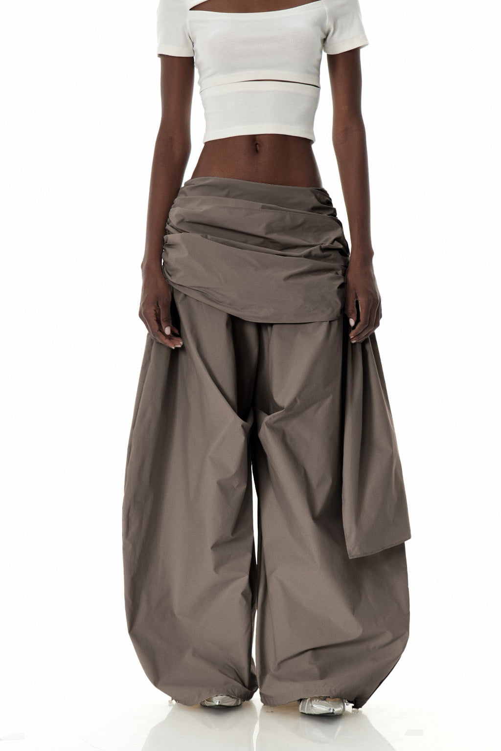 Creiddylad Ruch Drawstring Wide Leg Pants In Brown