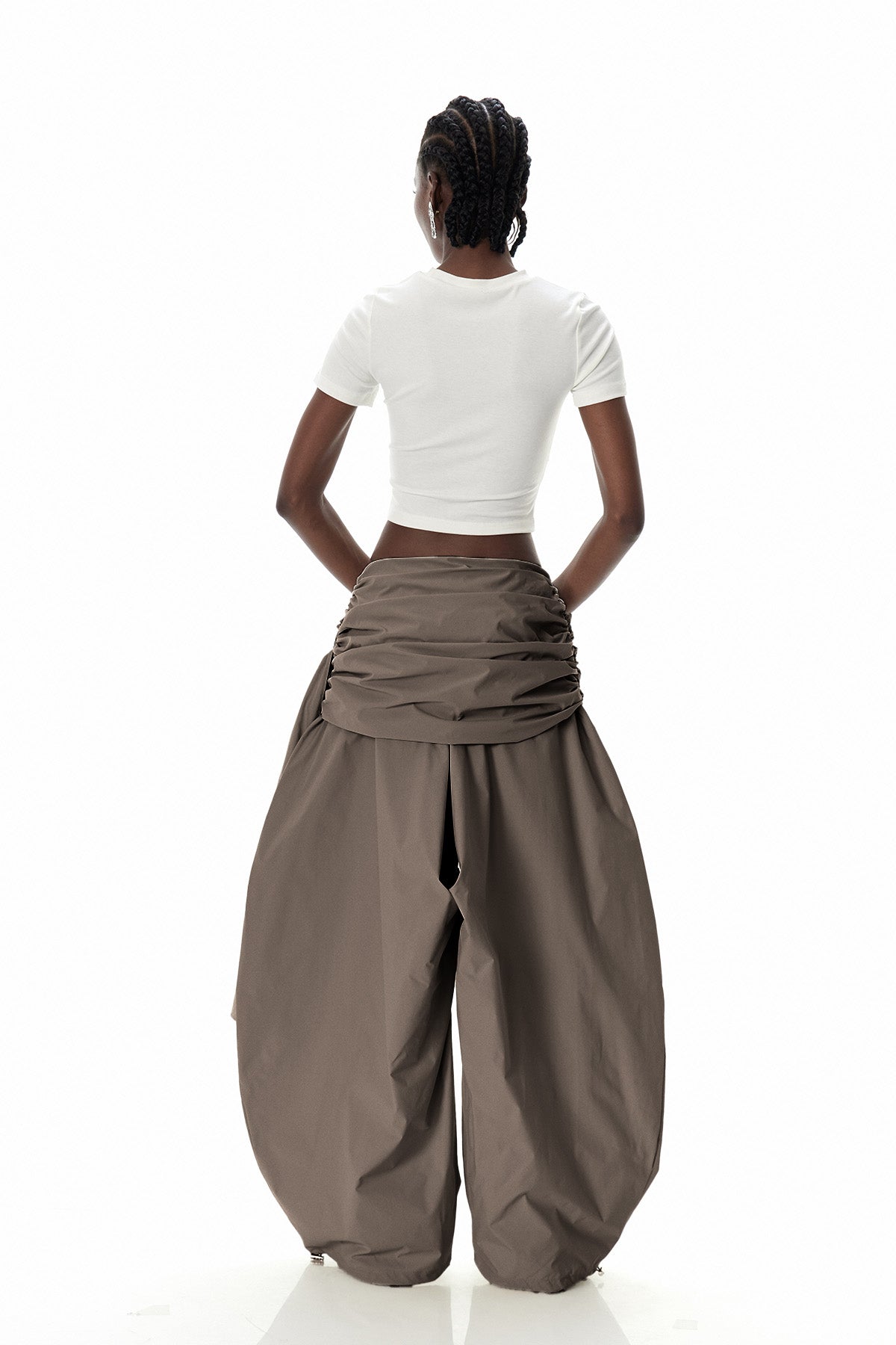 Creiddylad Ruch Drawstring Wide Leg Pants In Brown