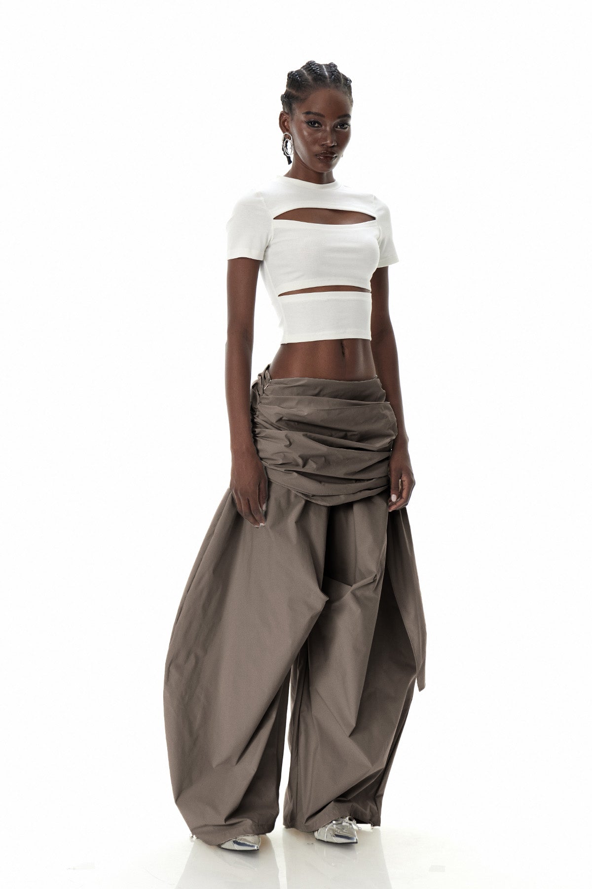 Creiddylad Ruch Drawstring Wide Leg Pants In Brown