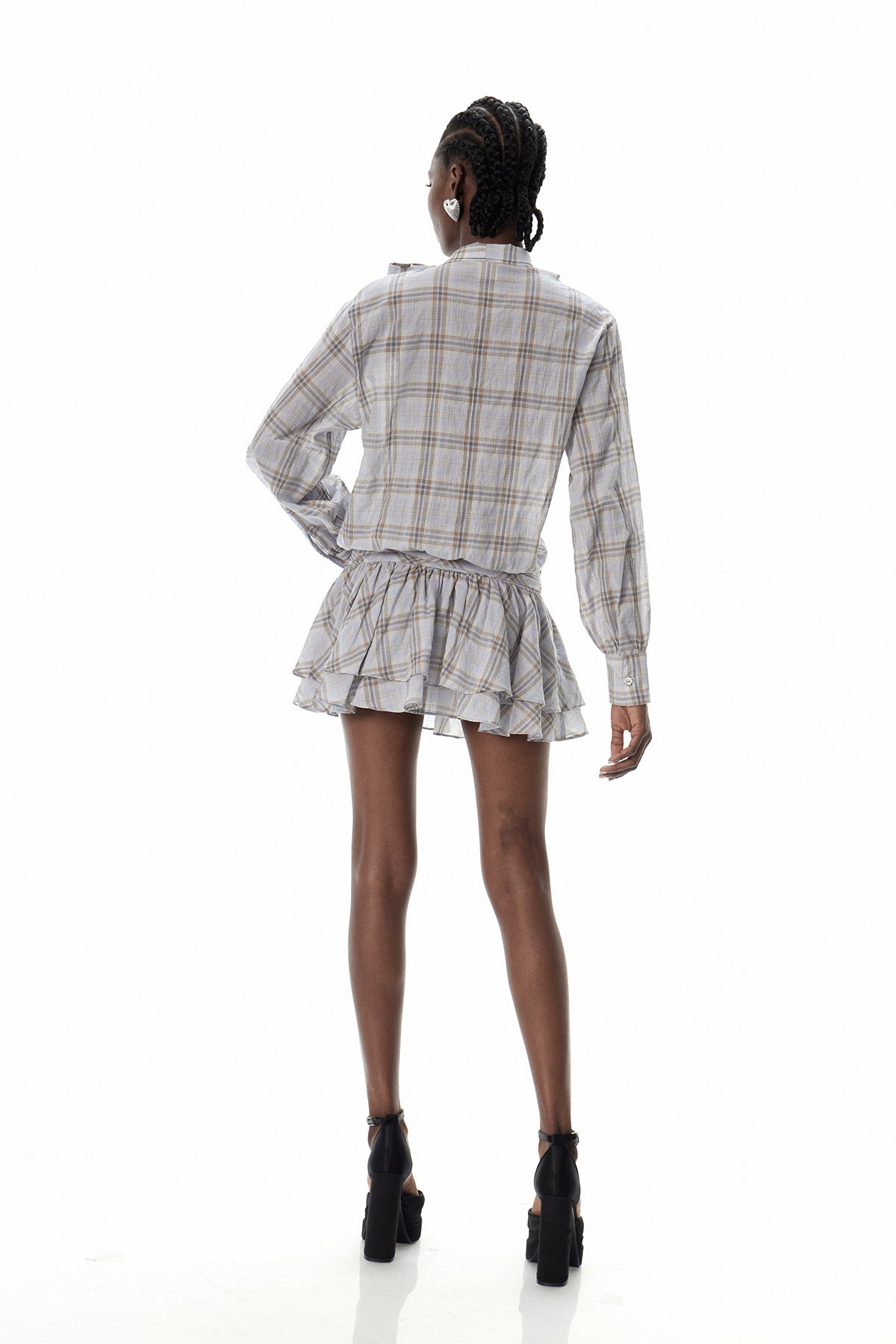 Creighton Gird Bow Ruffle Mini Dress