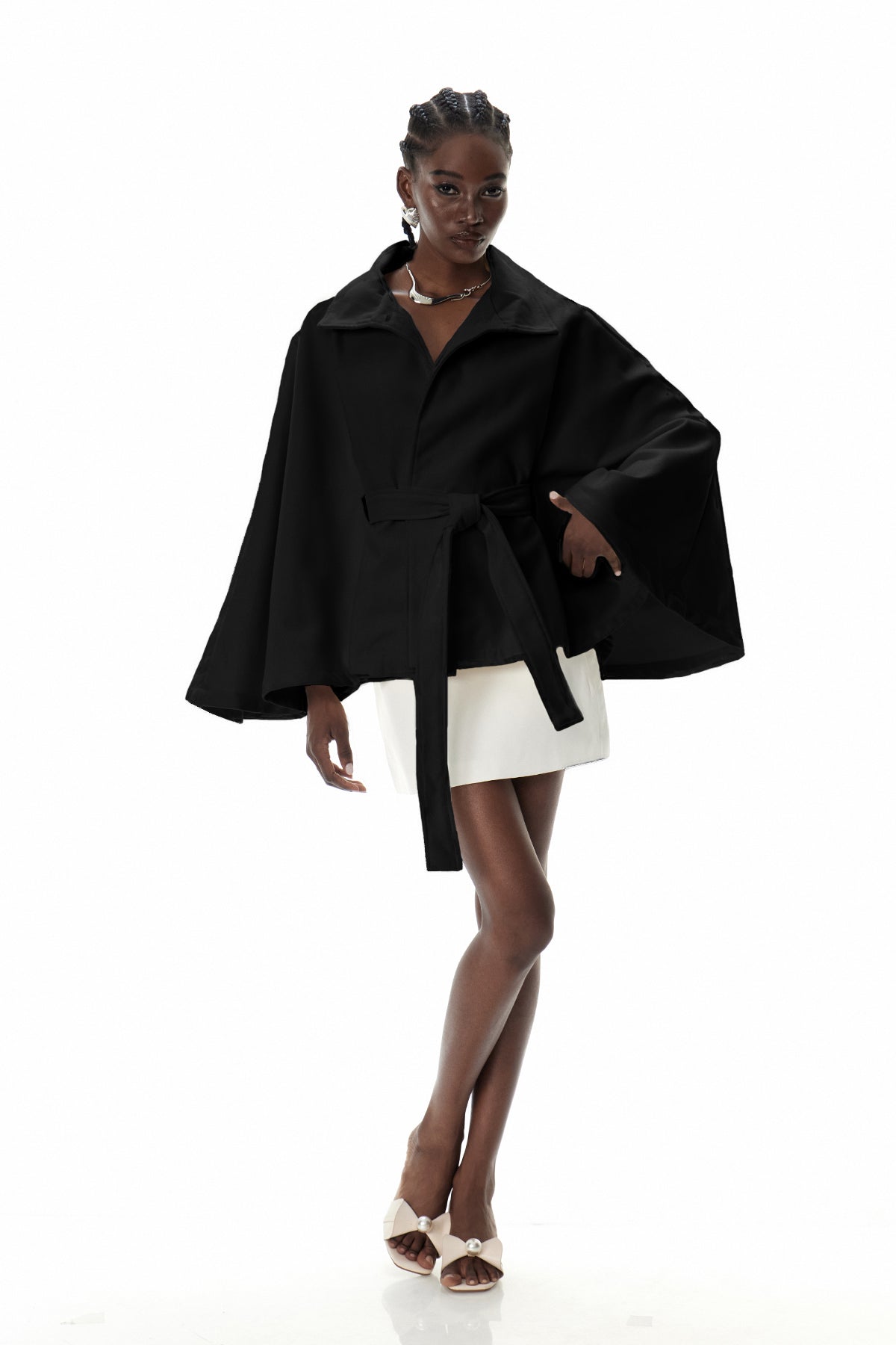 Crescentia Stand Collar Jacket In Black