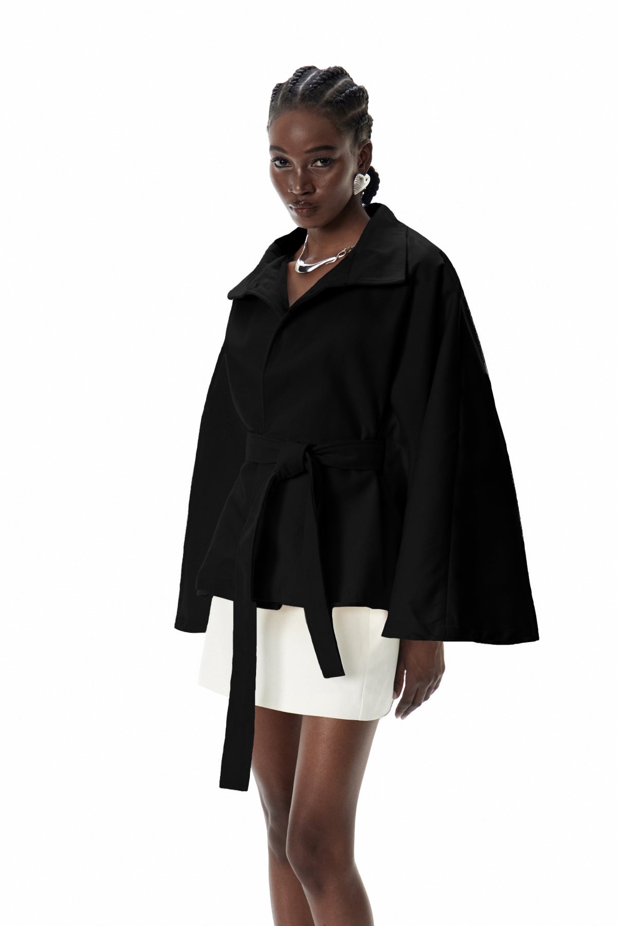 Crescentia Stand Collar Jacket In Black