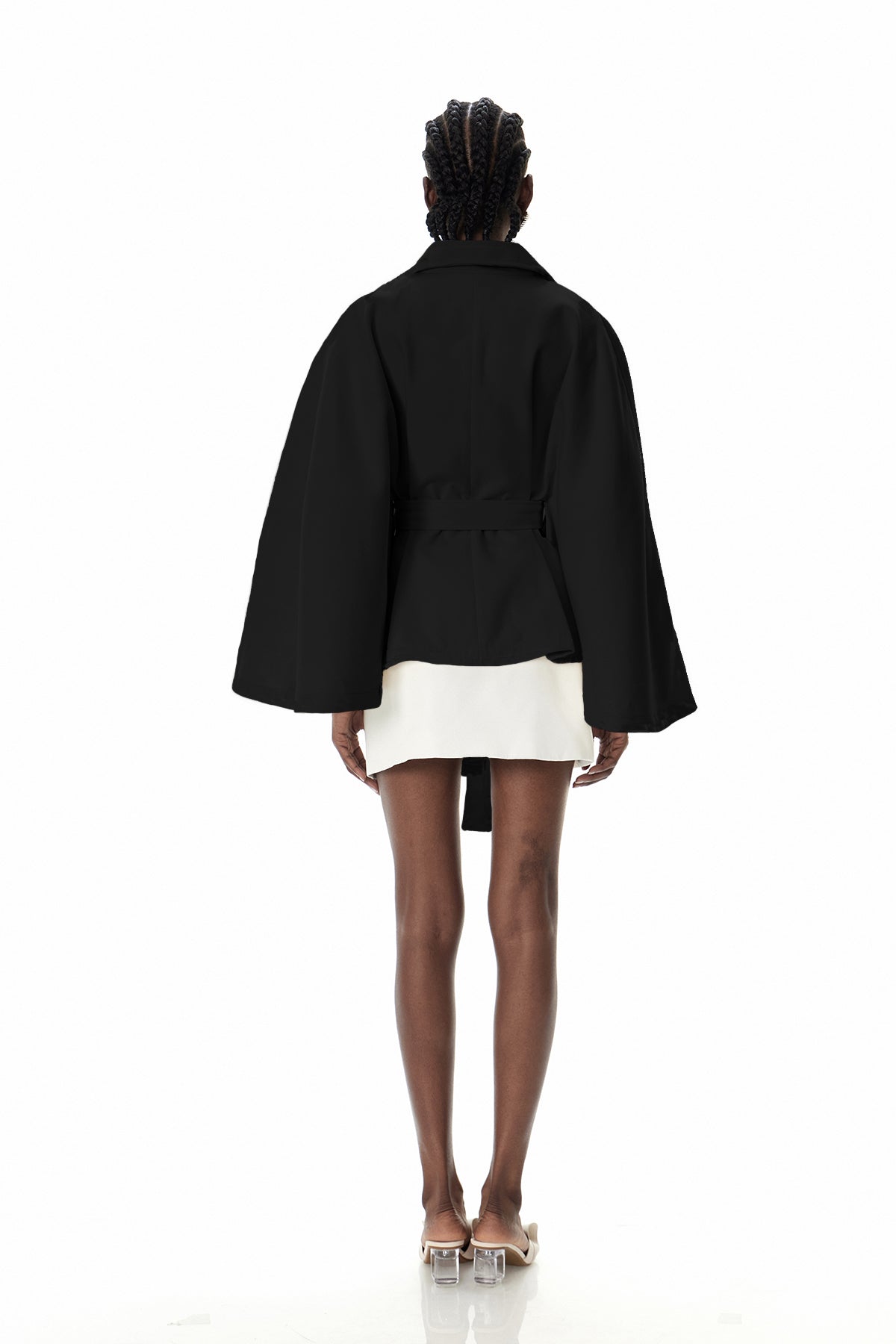 Crescentia Stand Collar Jacket In Black