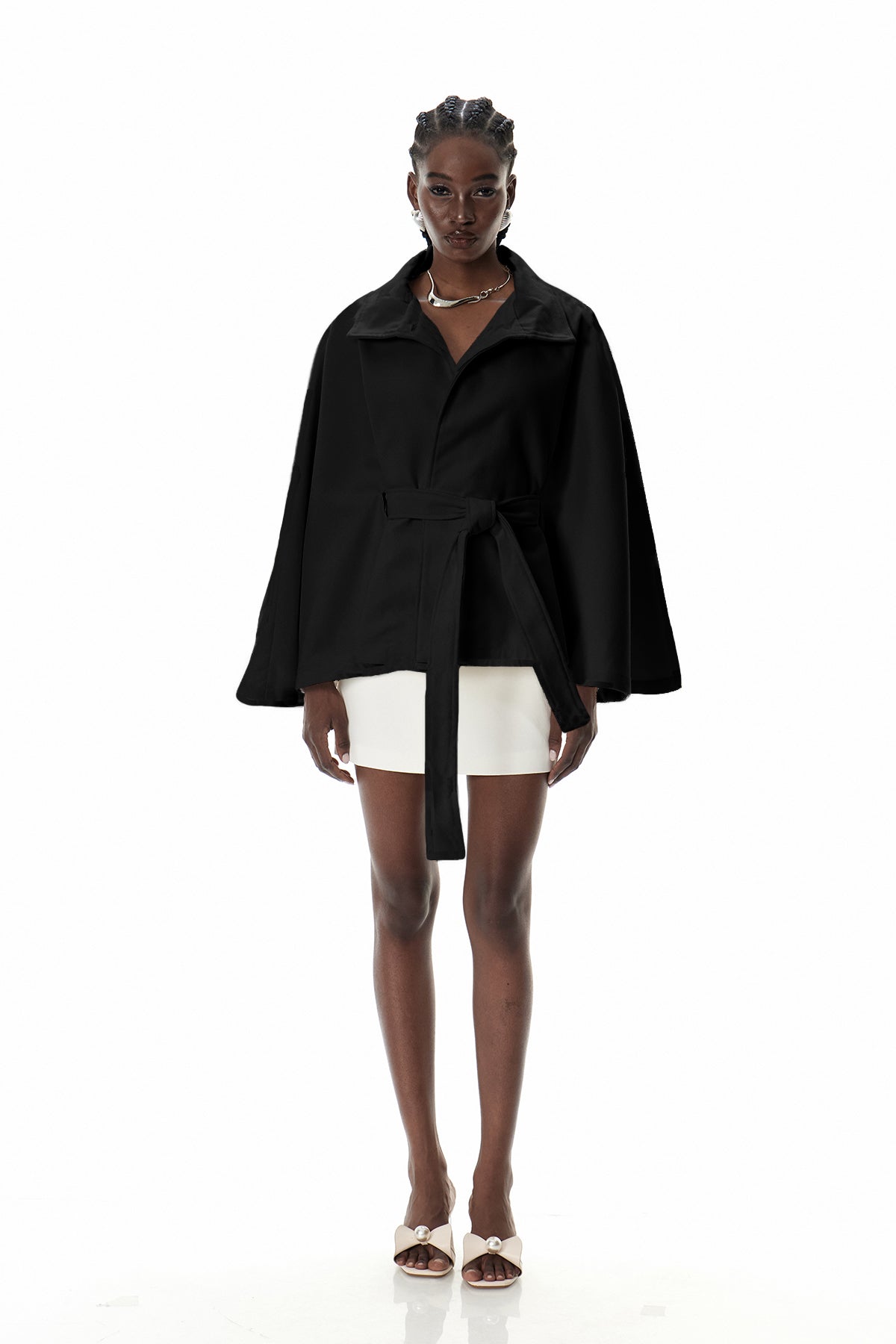 Crescentia Stand Collar Jacket In Black