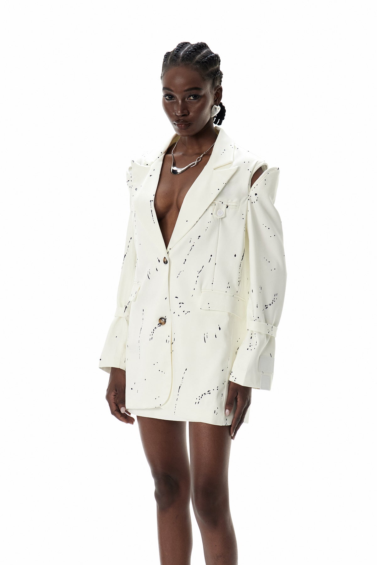 Criseida Print Cutout Blazer