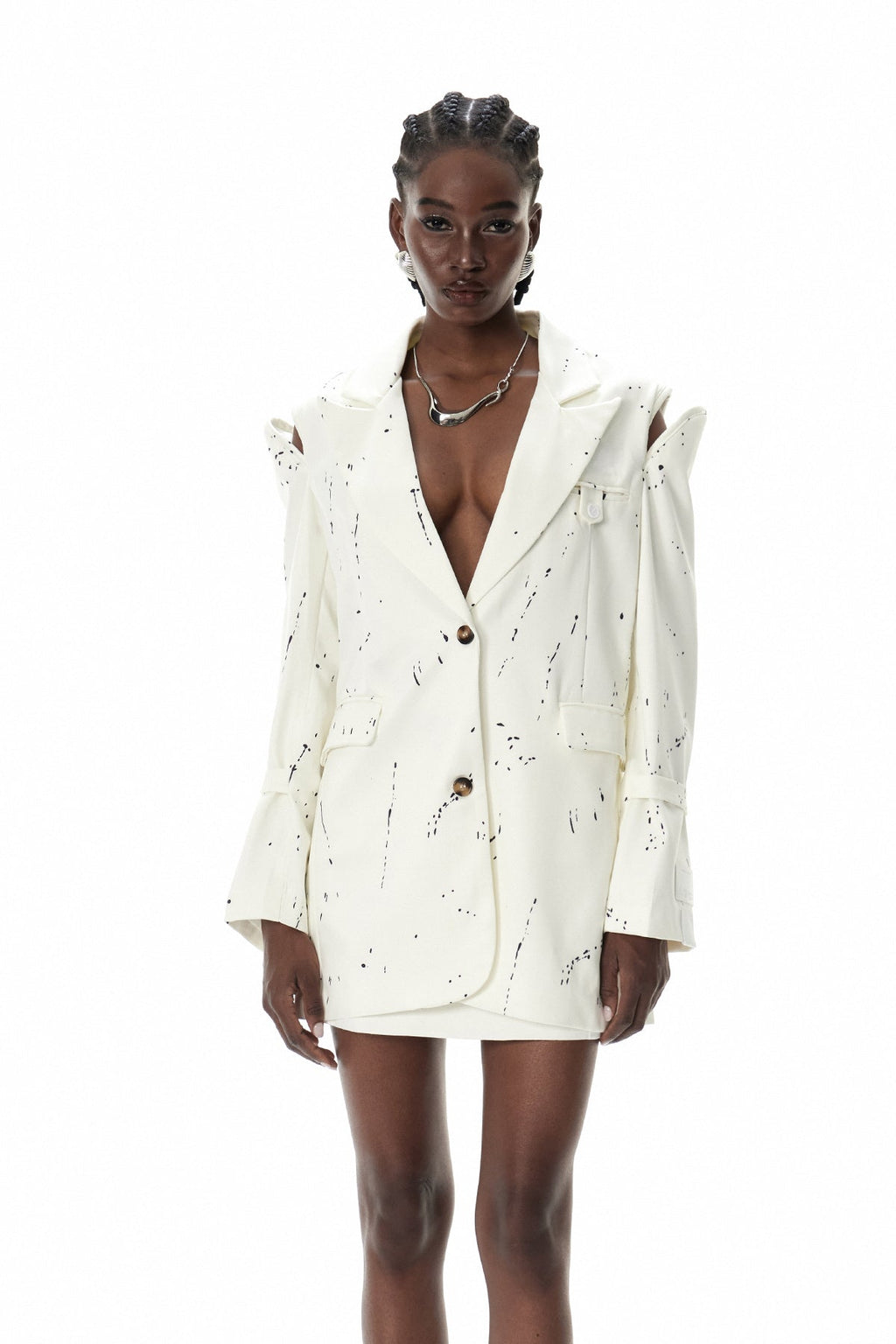 Criseida Print Cutout Blazer