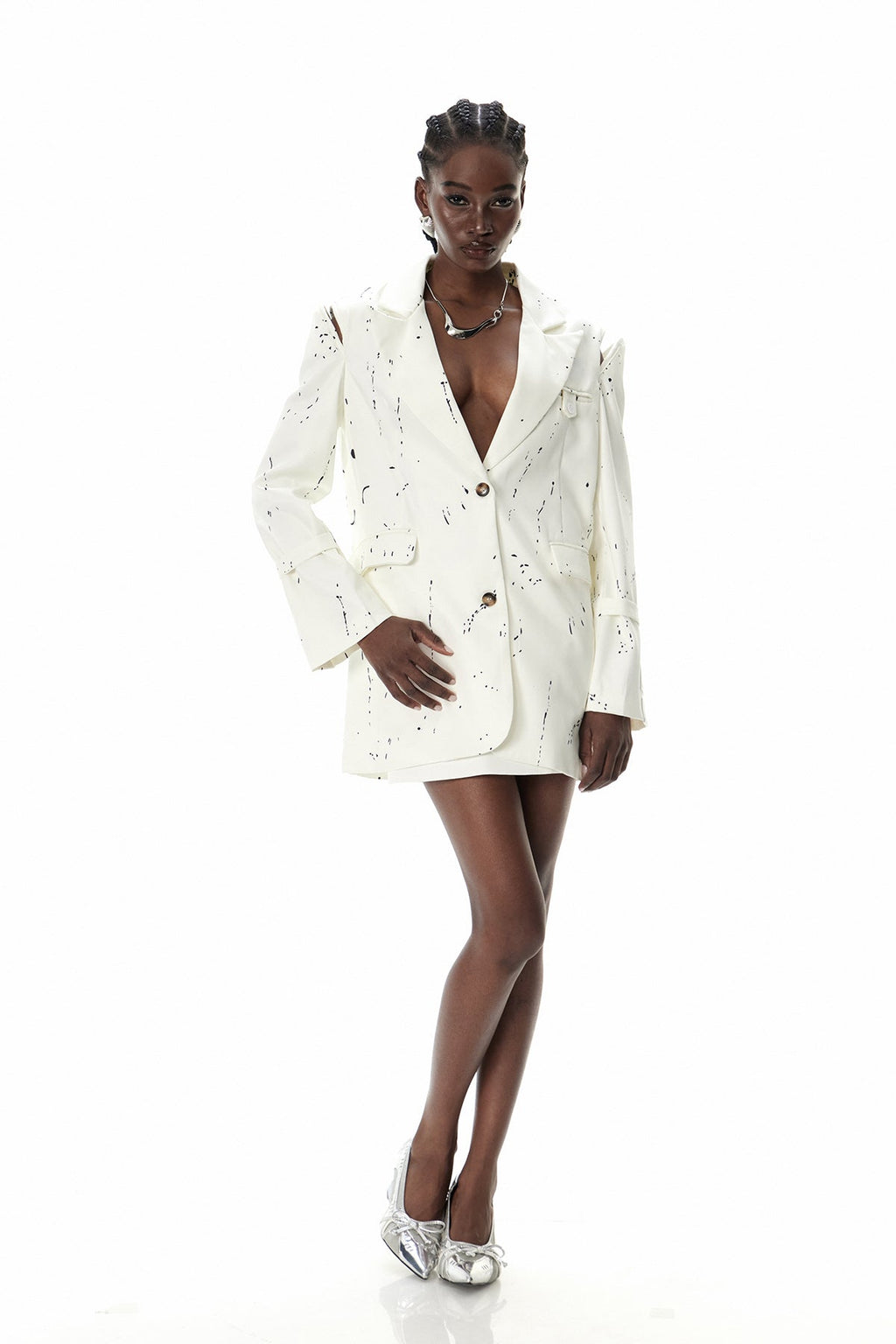 Criseida Print Cutout Blazer