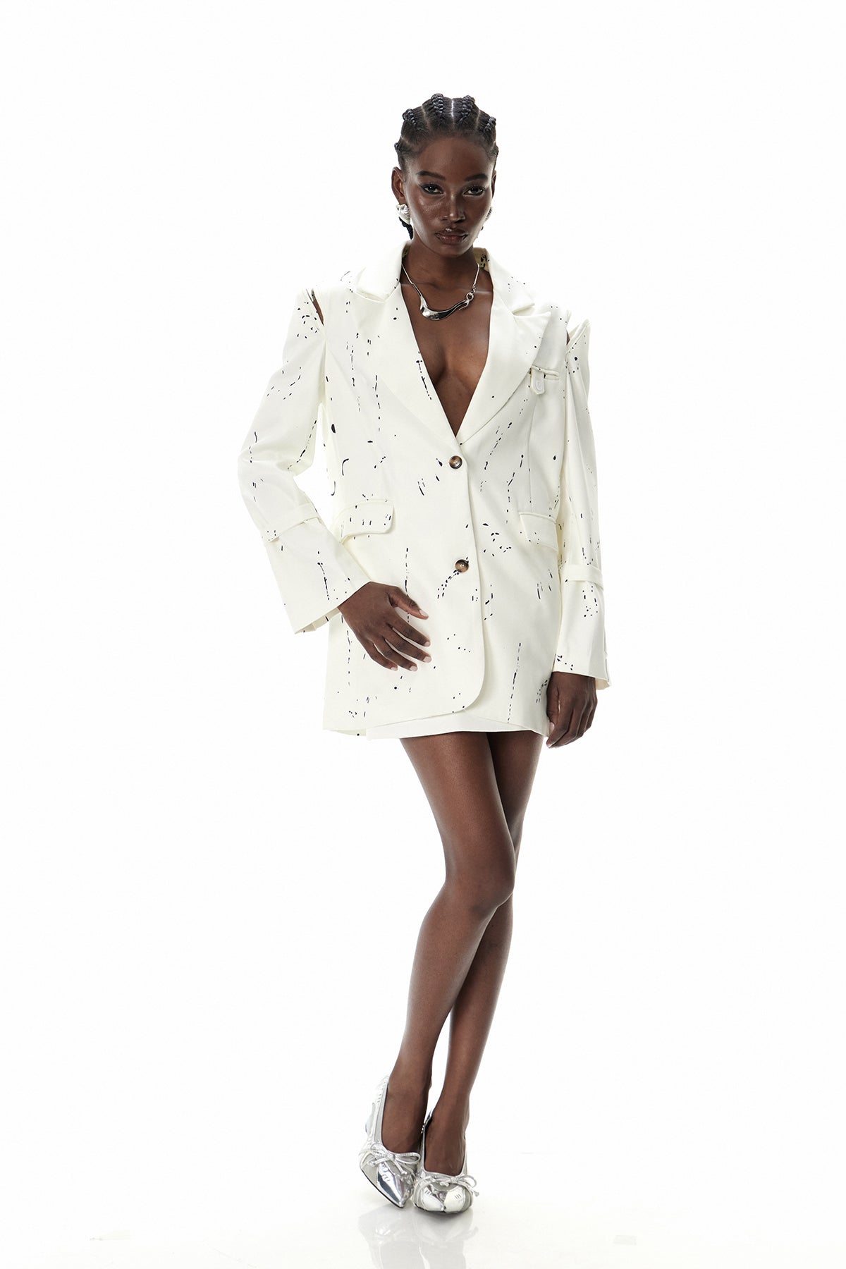 Criseida Print Cutout Blazer