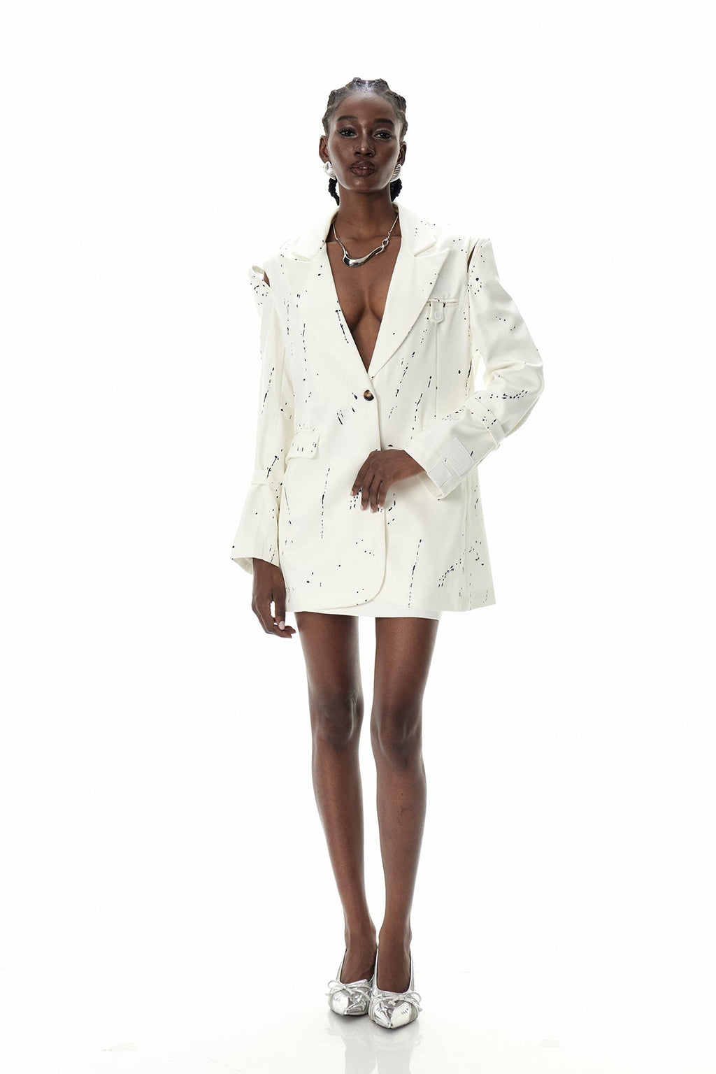 Criseida Print Cutout Blazer