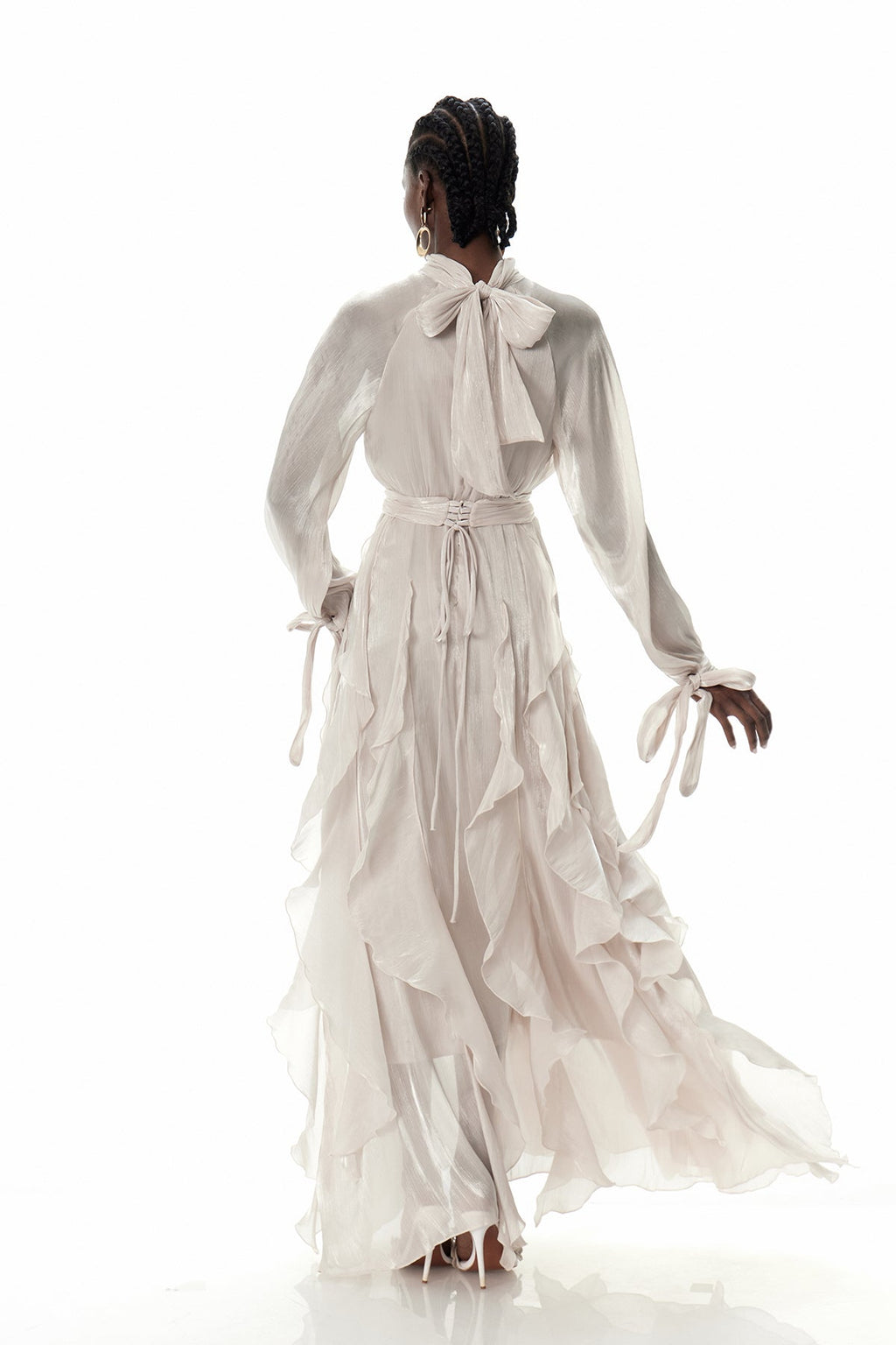 Criseyde Ruffle Ruch Maxi Dress