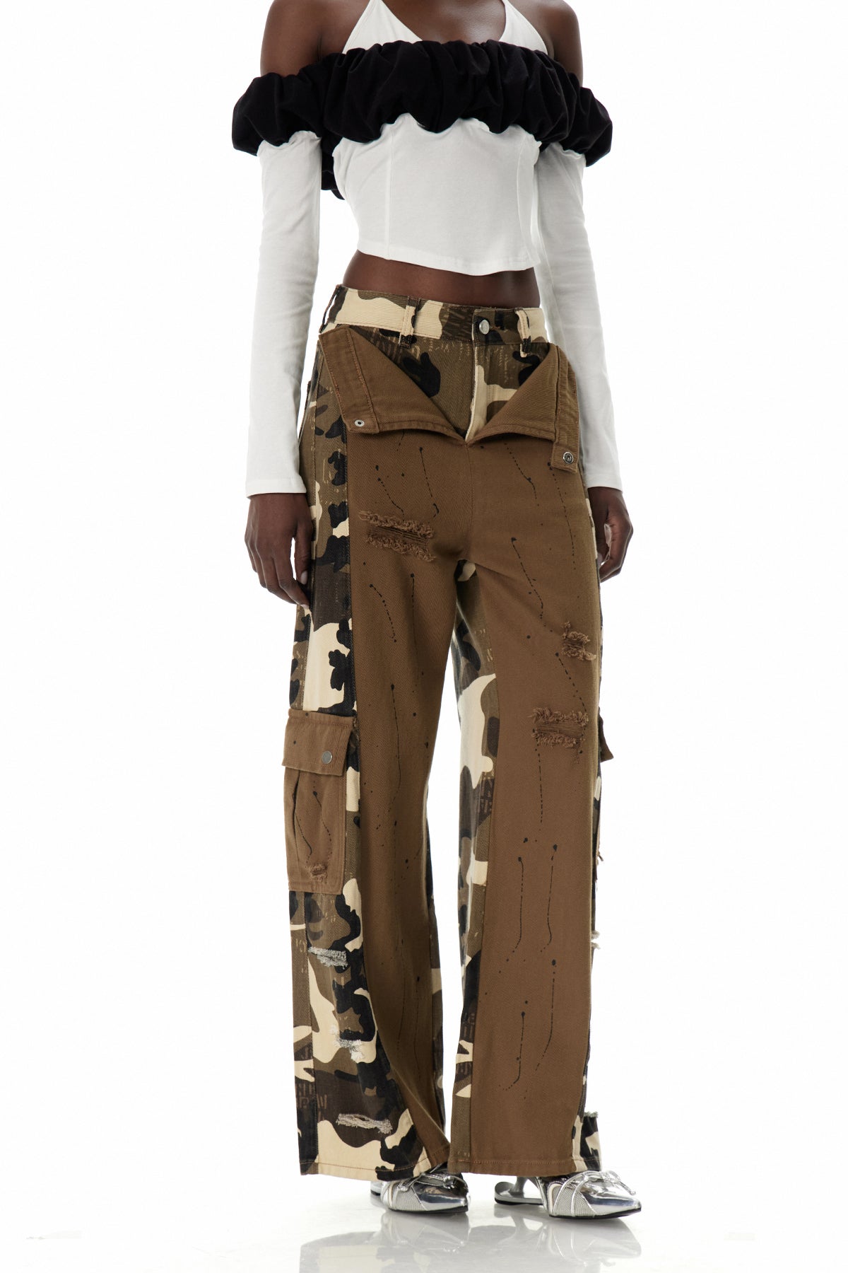 Crispin Camouflage Print Cargo Jeans