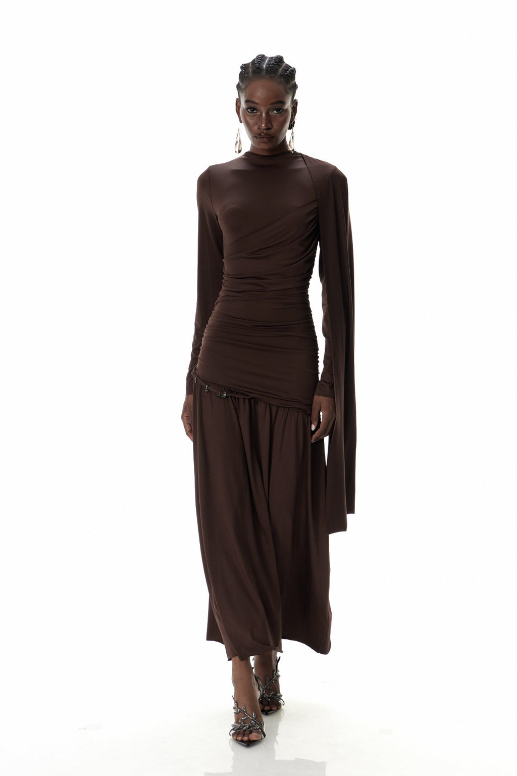 Cristian Shawl Ruch Maxi Dress