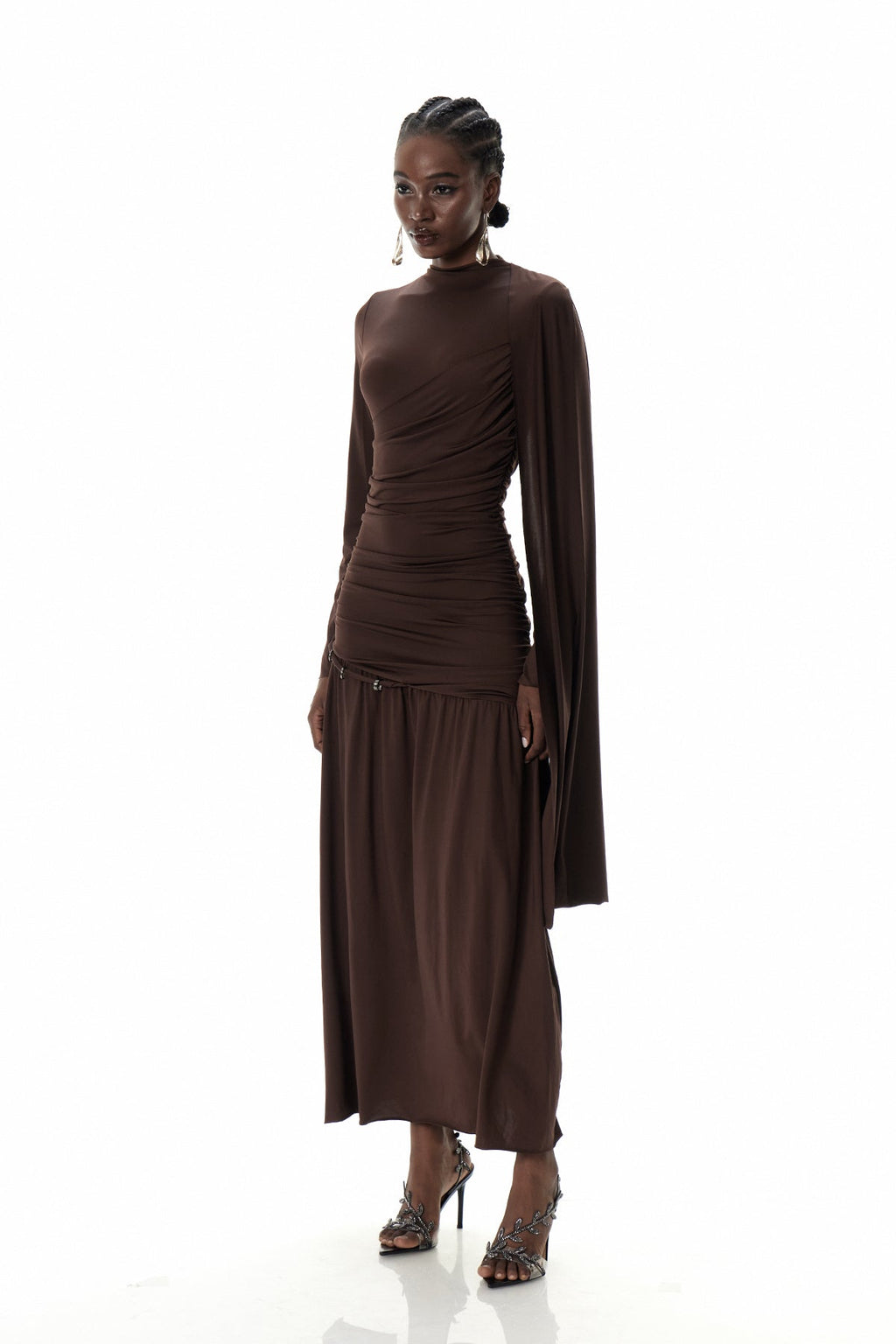 Cristian Shawl Ruch Maxi Dress