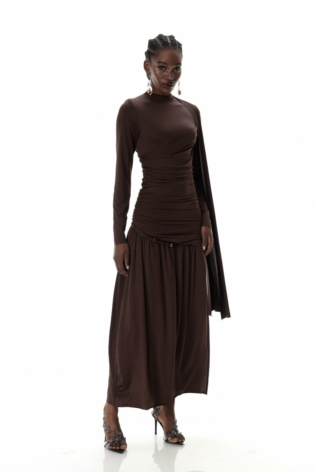 Cristian Shawl Ruch Maxi Dress