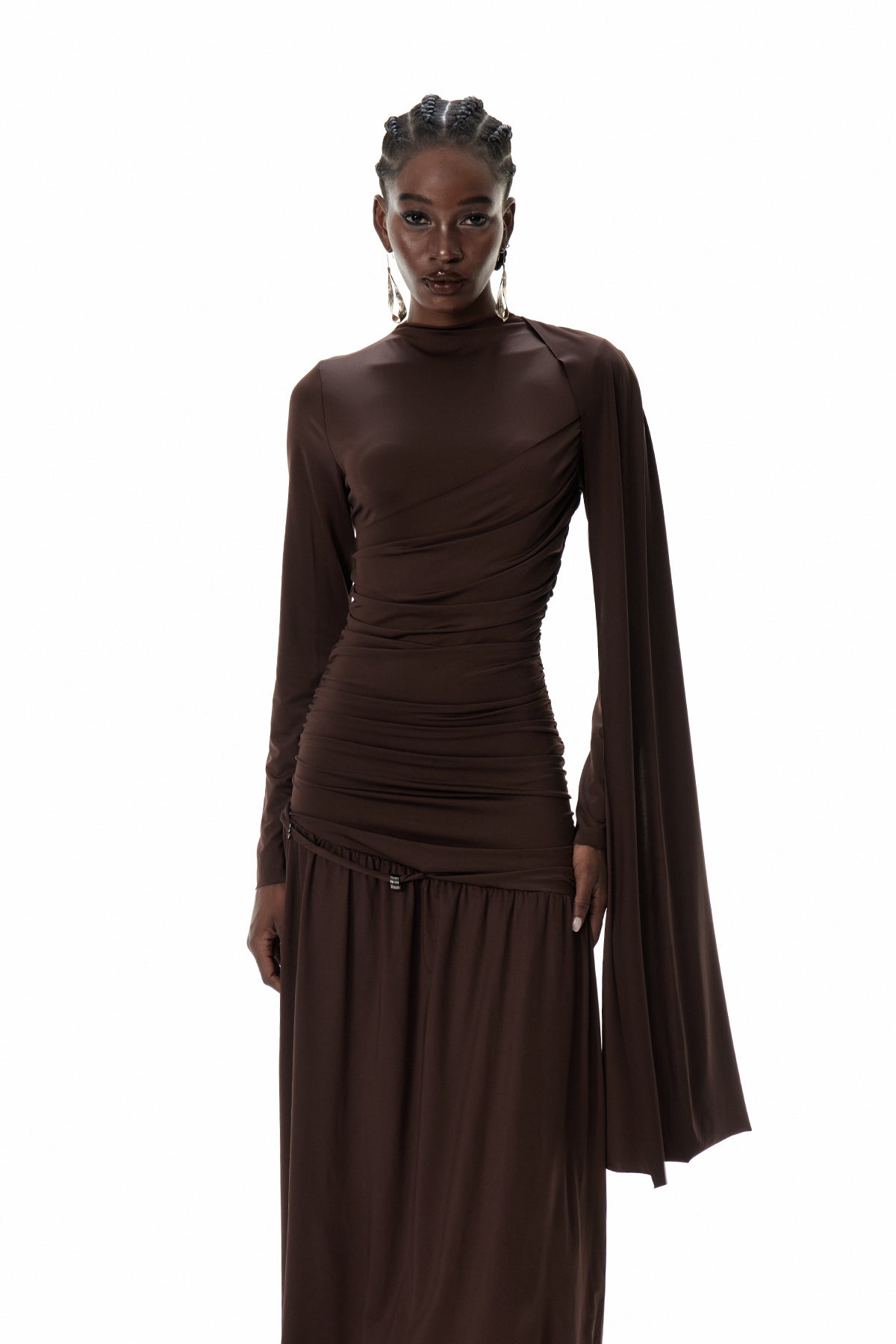 Cristian Shawl Ruch Maxi Dress