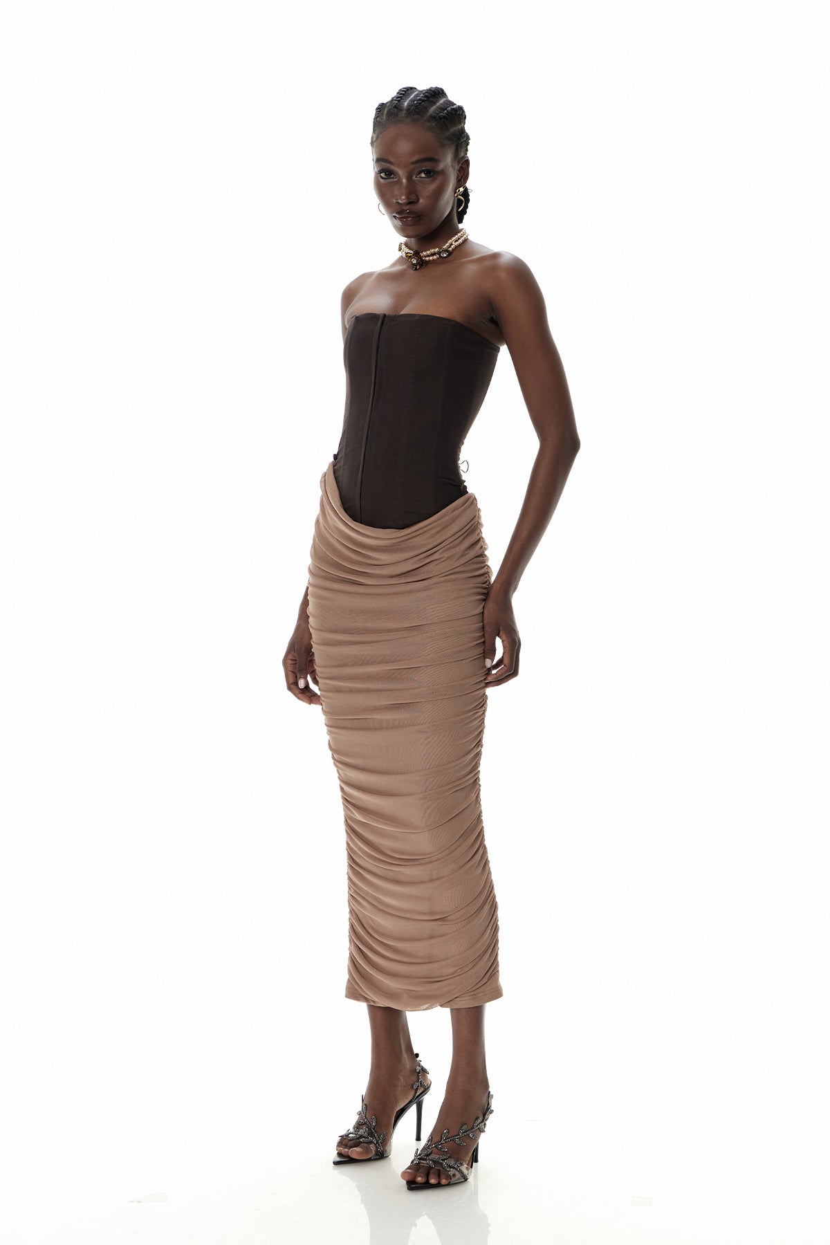 Cristina Corset Ruch Maxi Dress