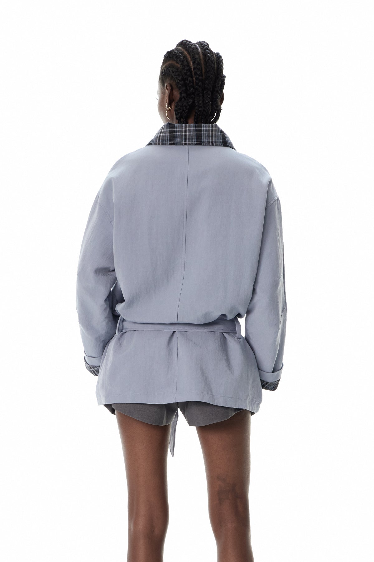 Crocifissa Grid Stand Collar Jacket