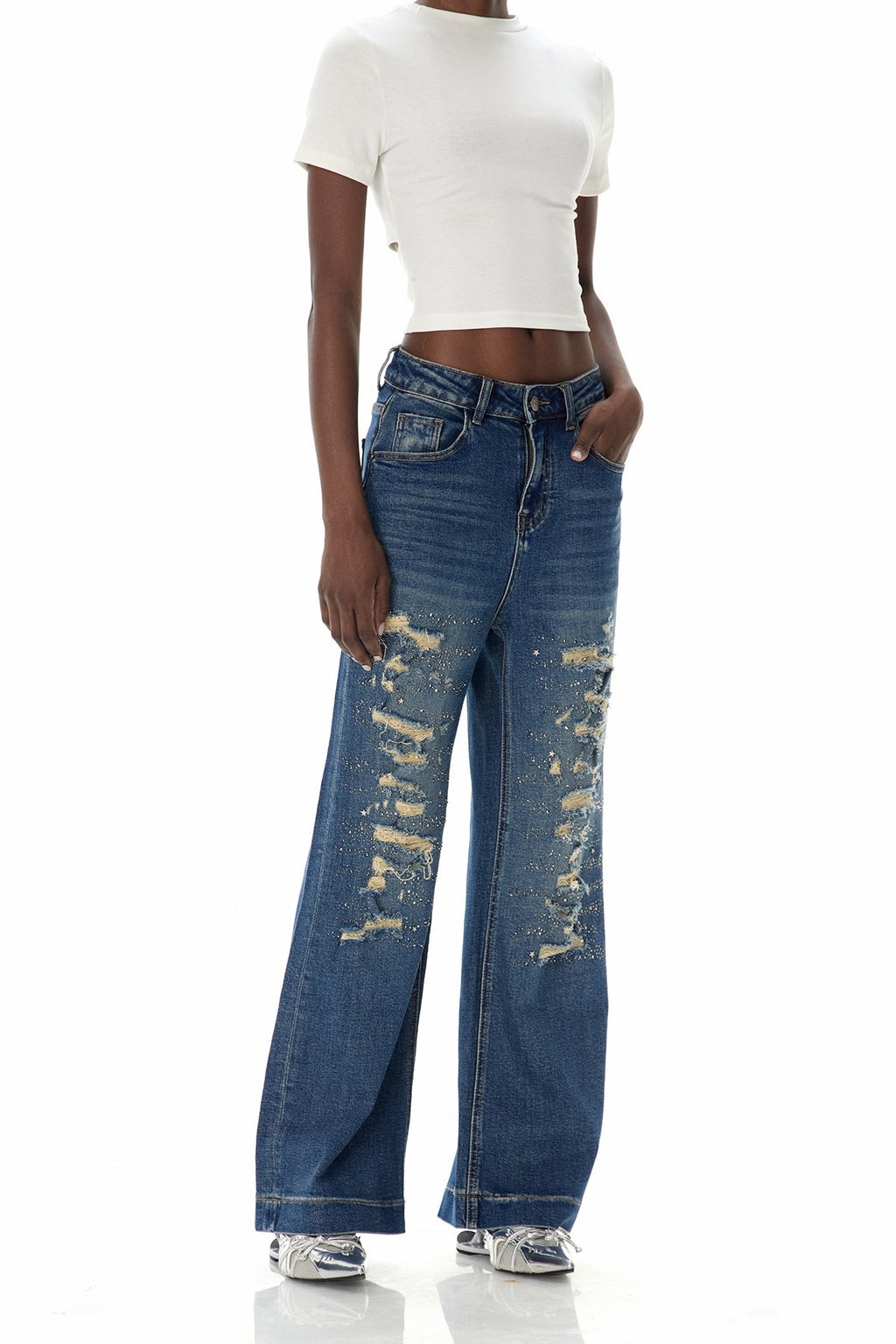 Csenge Rhinestone Jeans