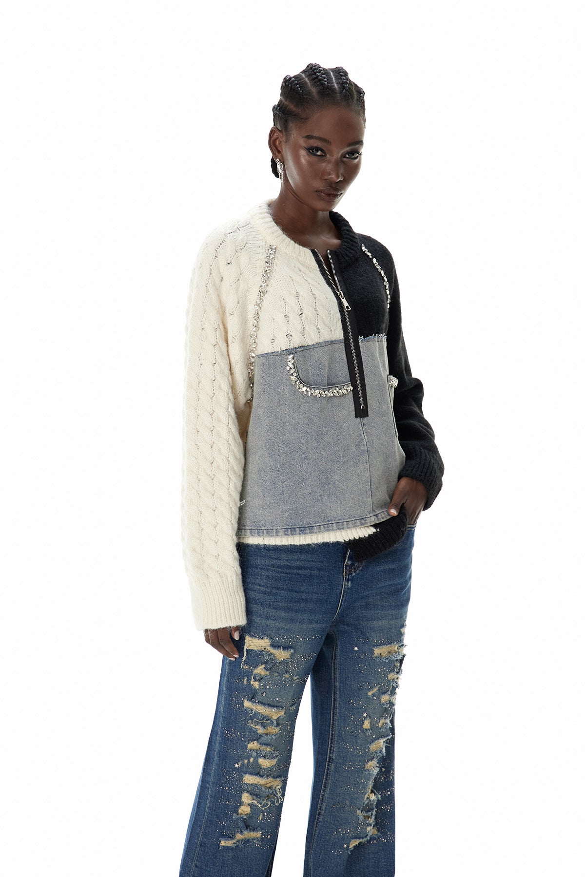 Csilla Deconstruct Crystal Jacket In Black