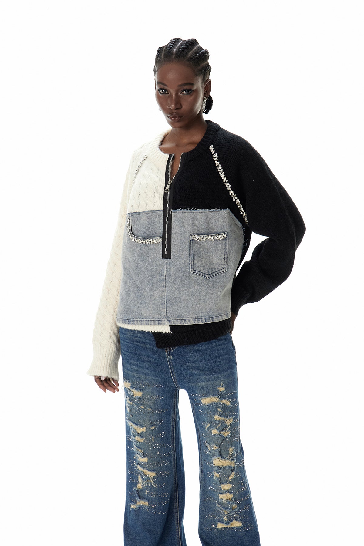 Csilla Deconstruct Crystal Jacket In Black