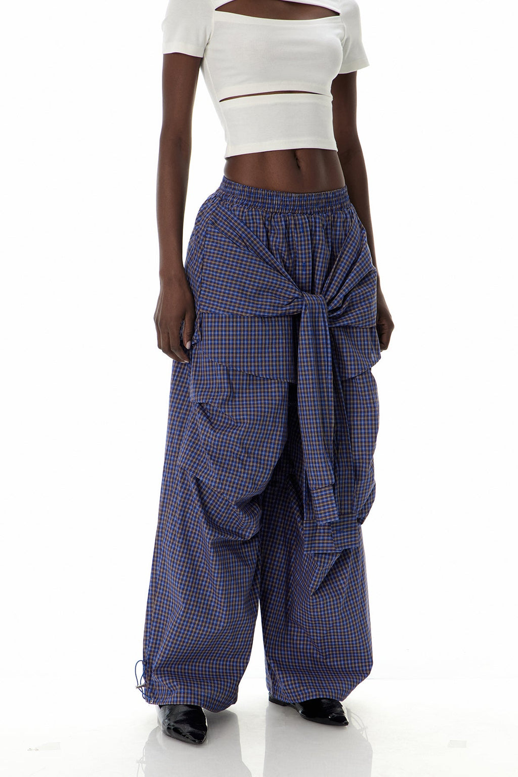 Ctirad Grid Tie Up Pants