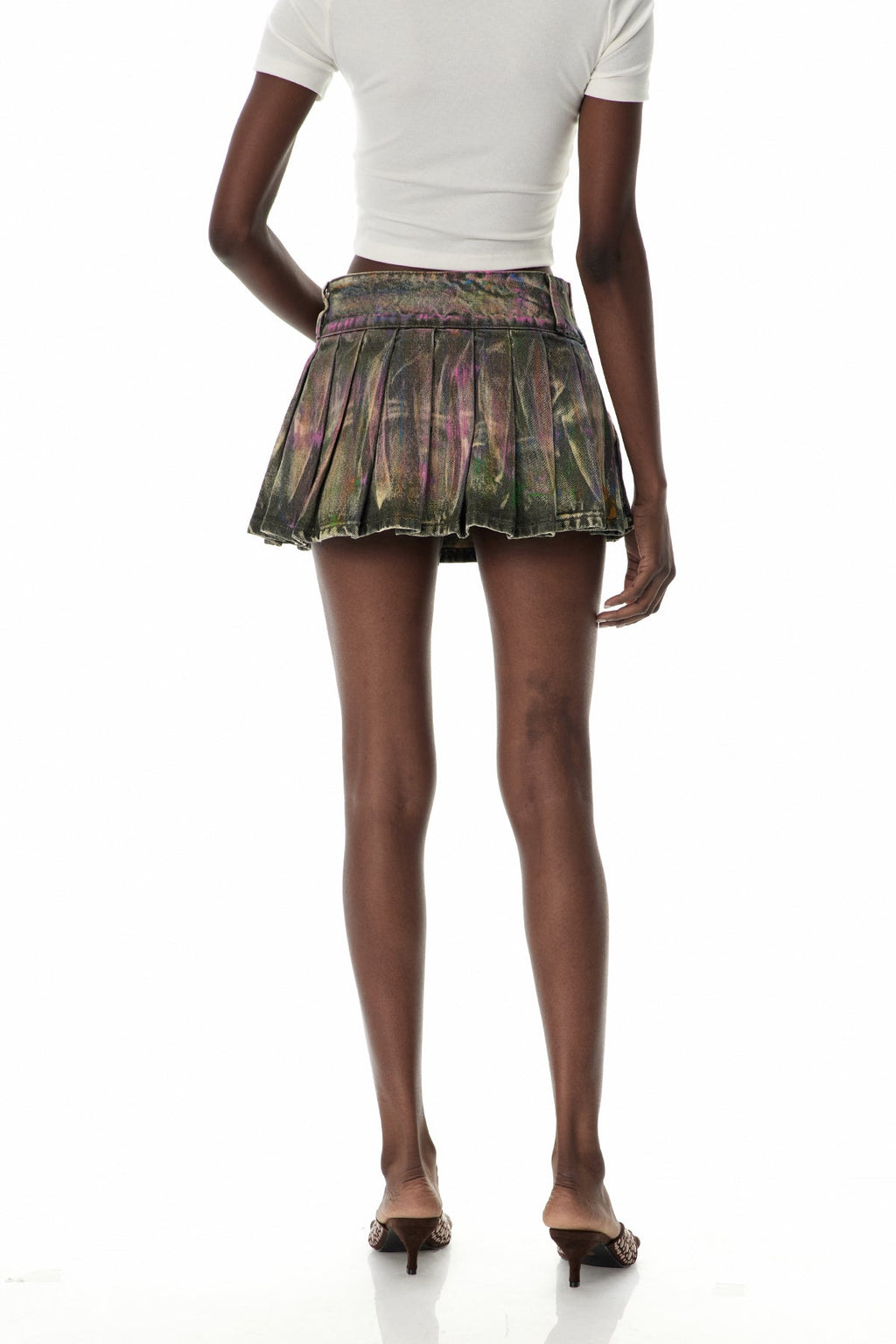 Cua Tie Dye Split Denim Mini Skirt