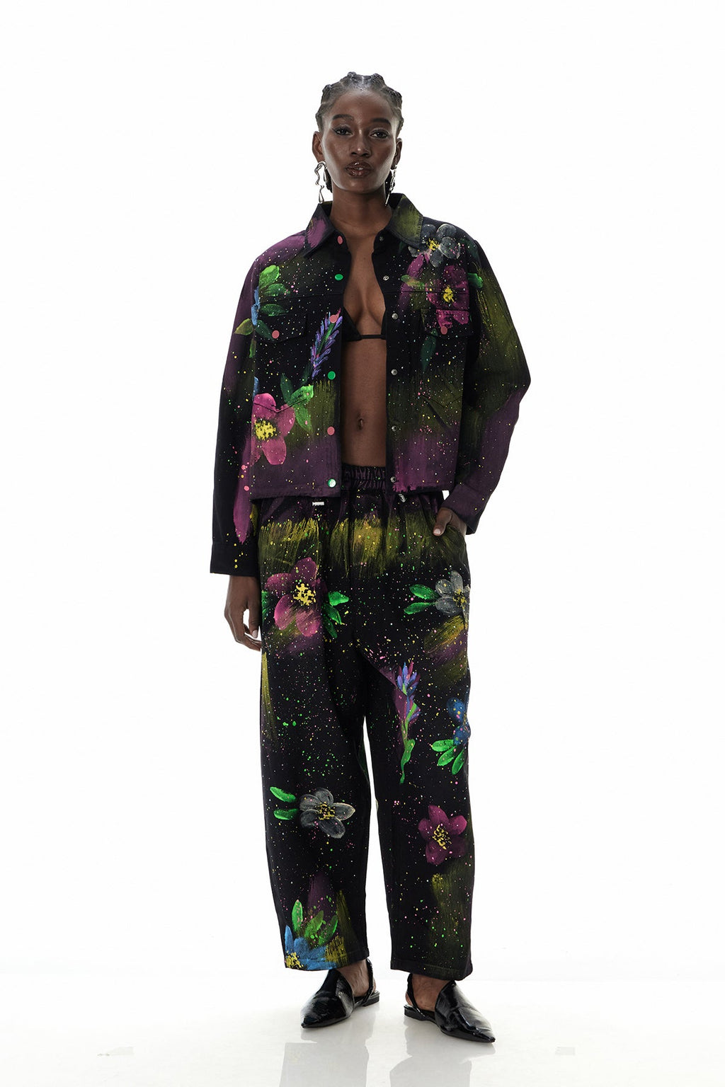 Curran Graffiti Floral Denim Jacket