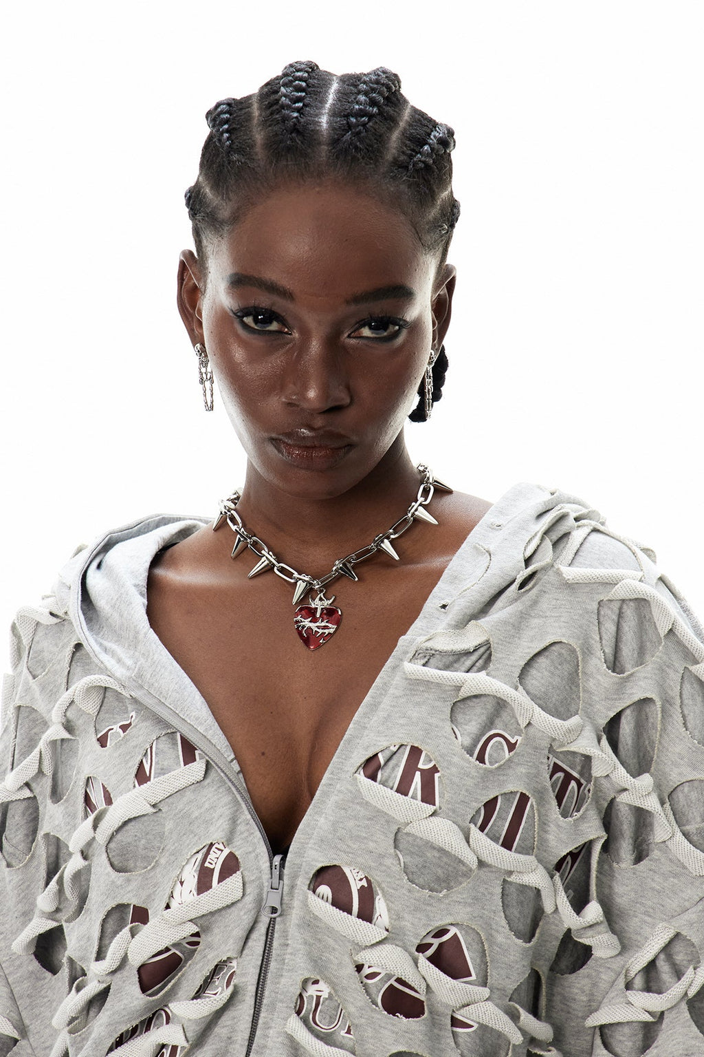 Cyneburga Studded Heart Choker