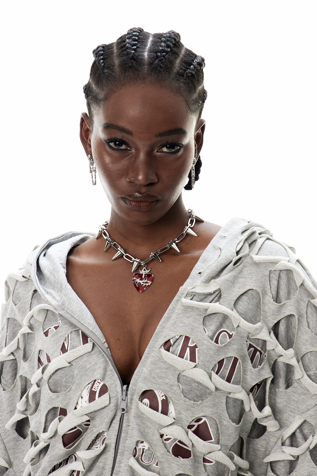 Cyneburga Studded Heart Choker