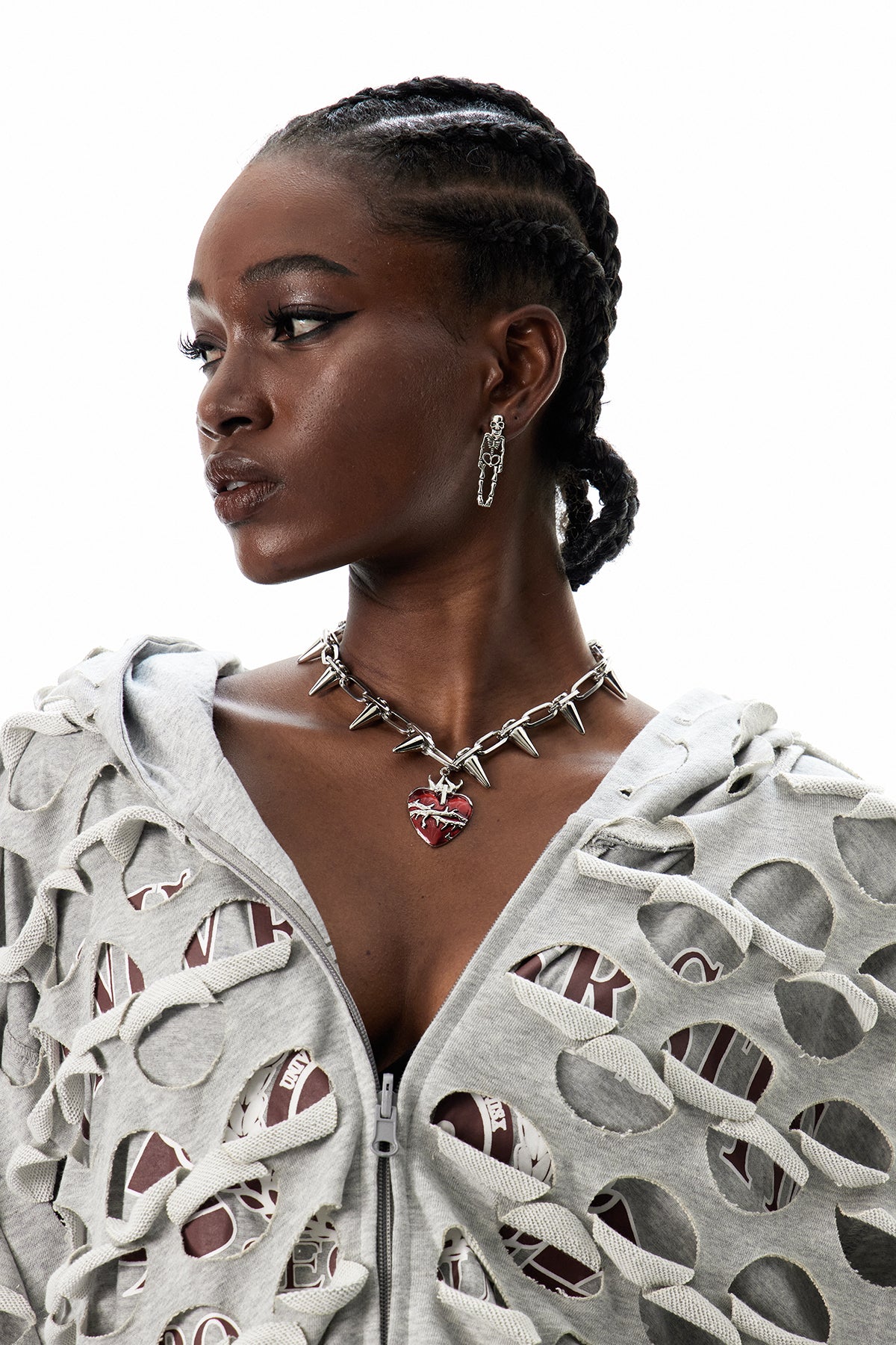 Cyneburga Studded Heart Choker