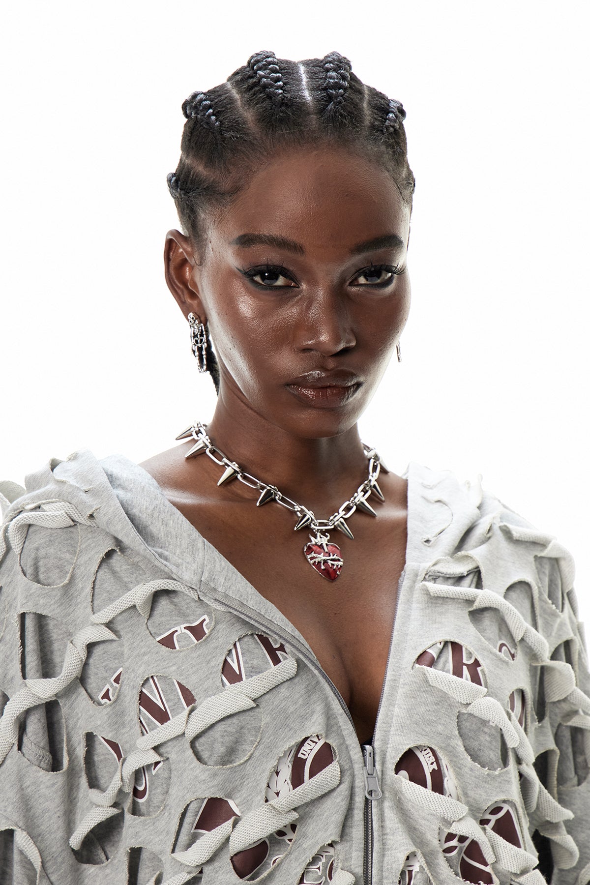 Cyneburga Studded Heart Choker