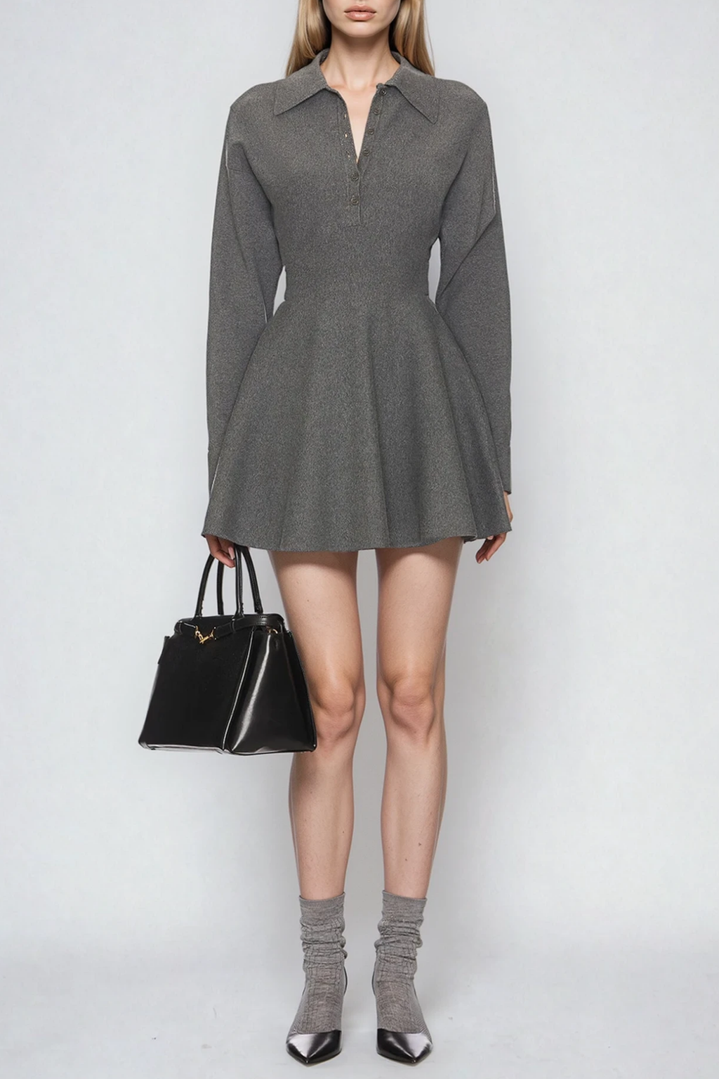 Dərya Long Sleeve Ruffle Mini Dress