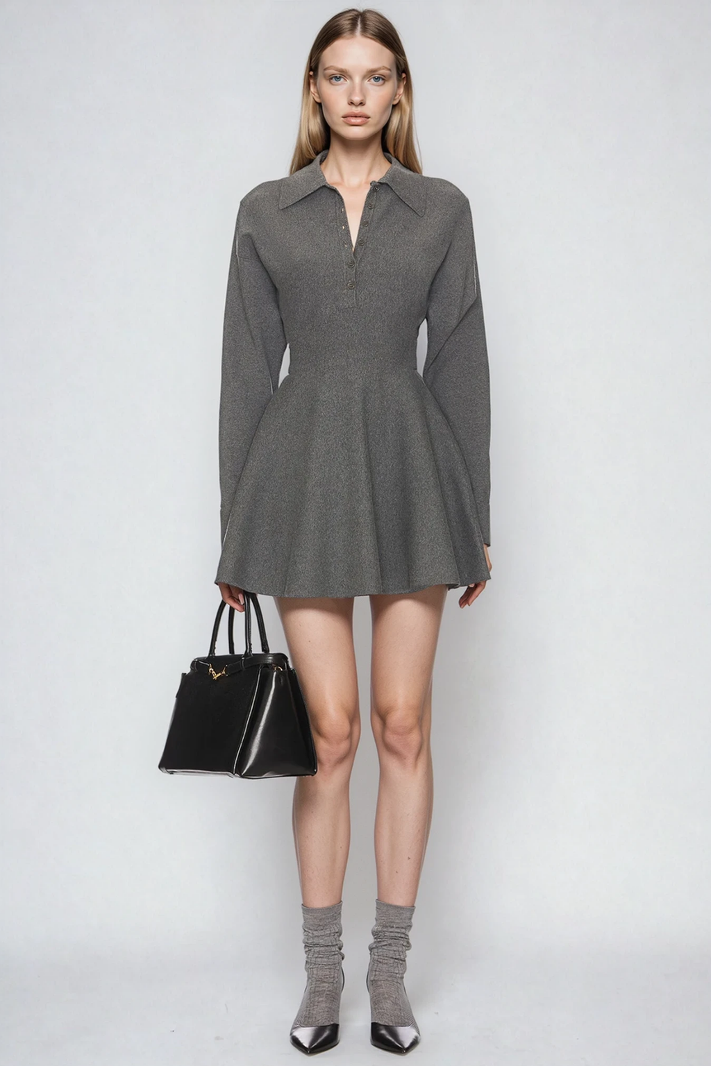 Dərya Long Sleeve Ruffle Mini Dress