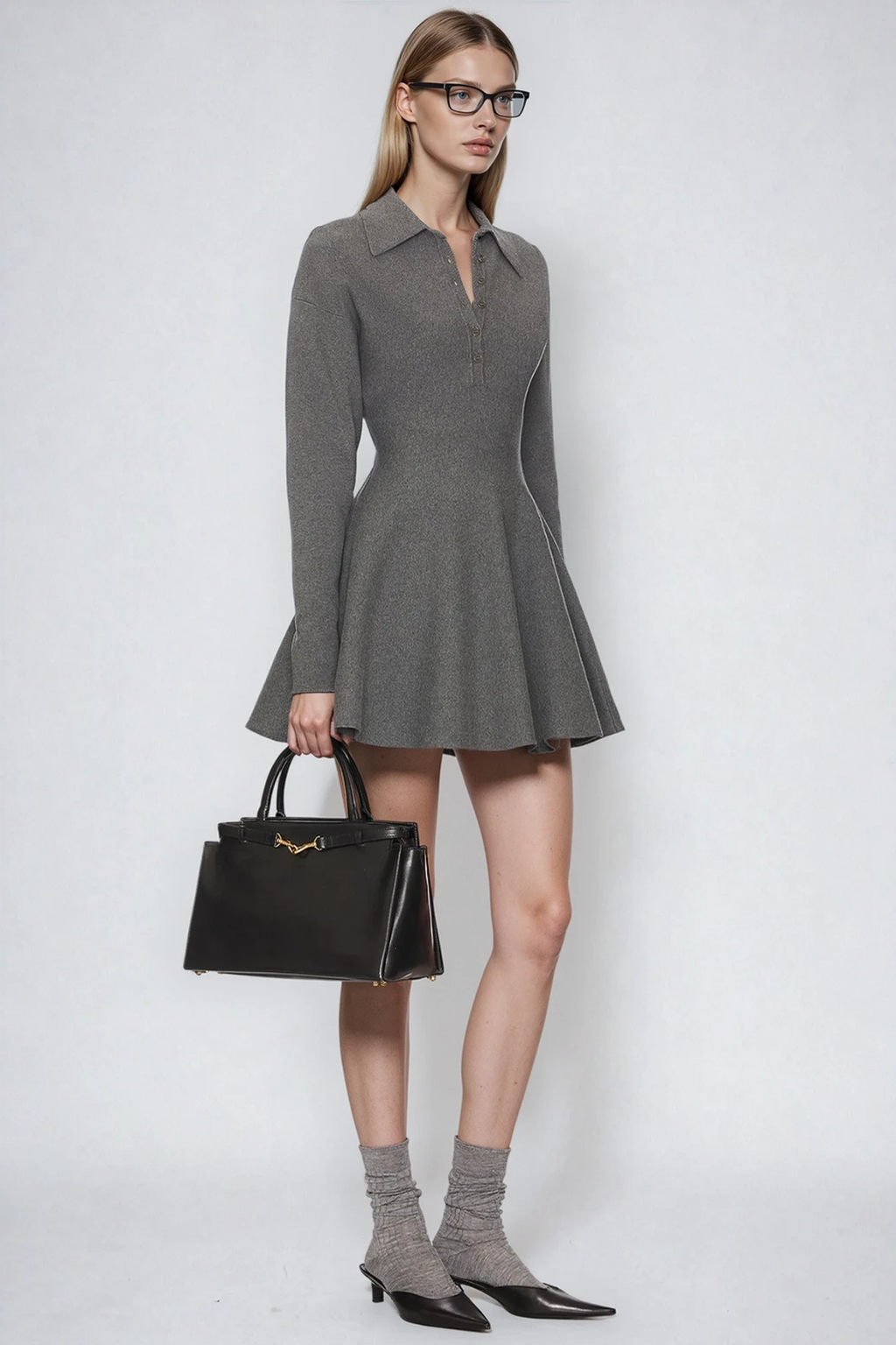 Dərya Long Sleeve Ruffle Mini Dress