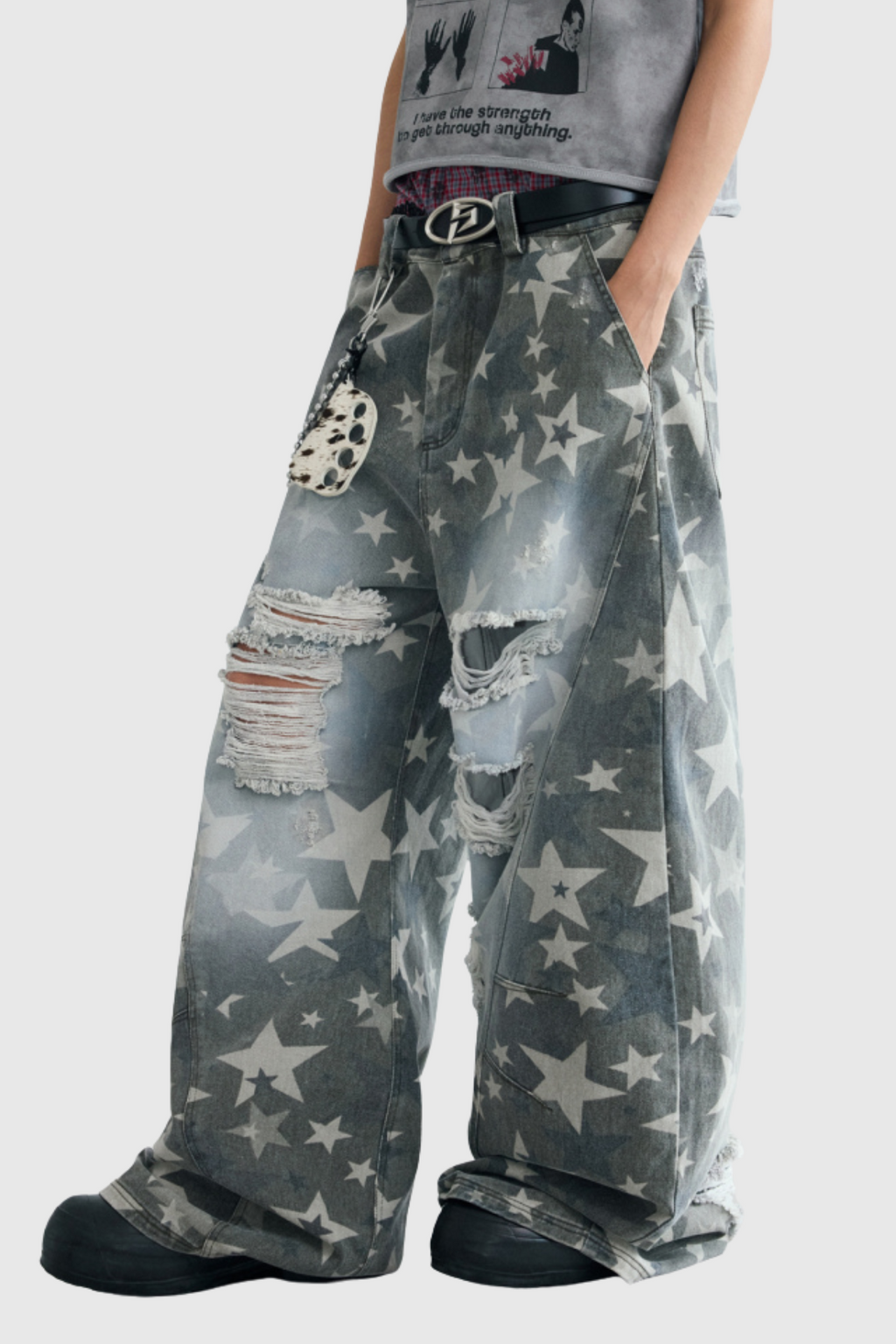 Daffodil Star Ripped Baggy Jeans