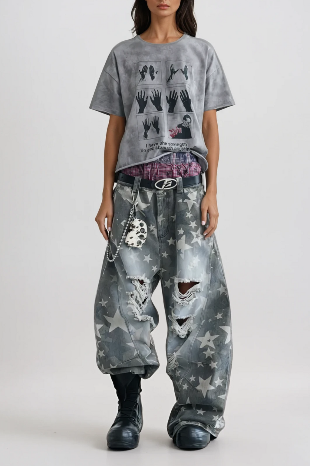 Daffodil Star Ripped Baggy Jeans