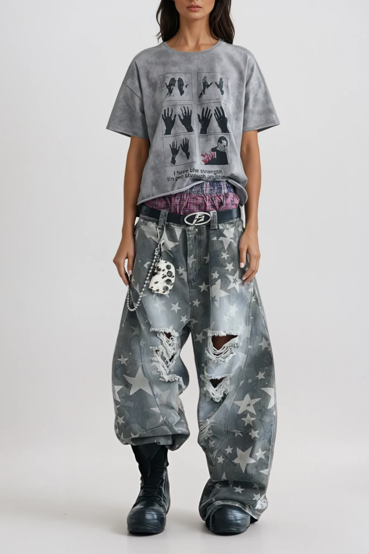 Daffodil Star Ripped Baggy Jeans