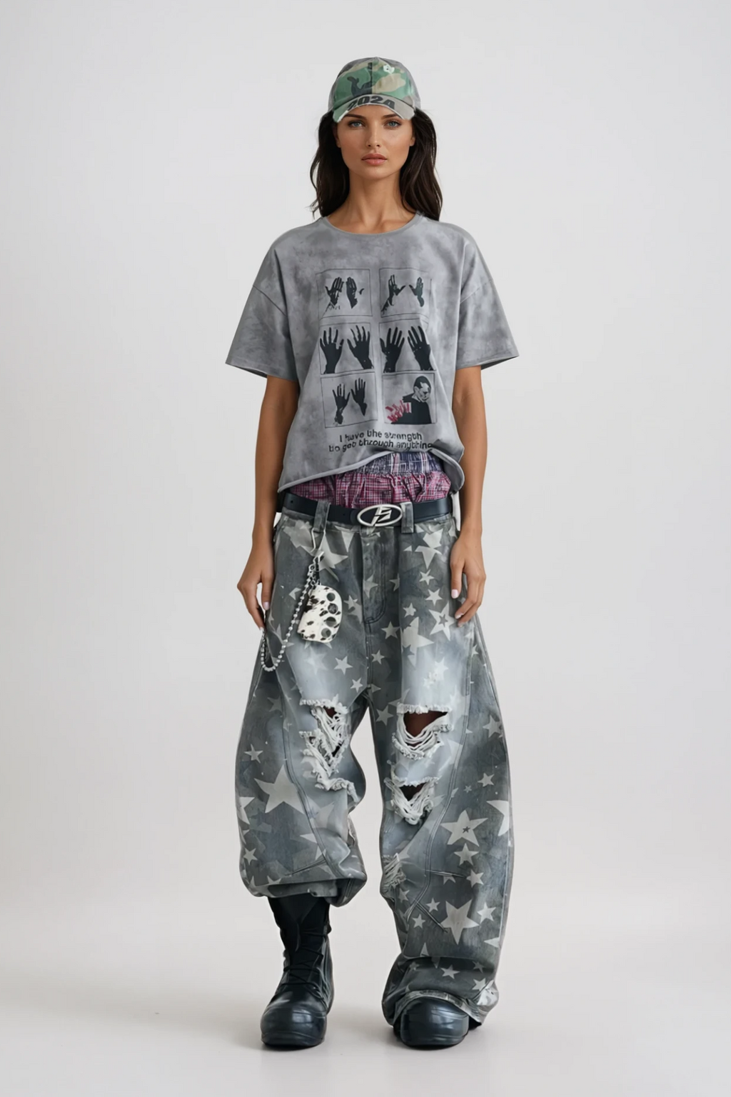 Daffodil Star Ripped Baggy Jeans