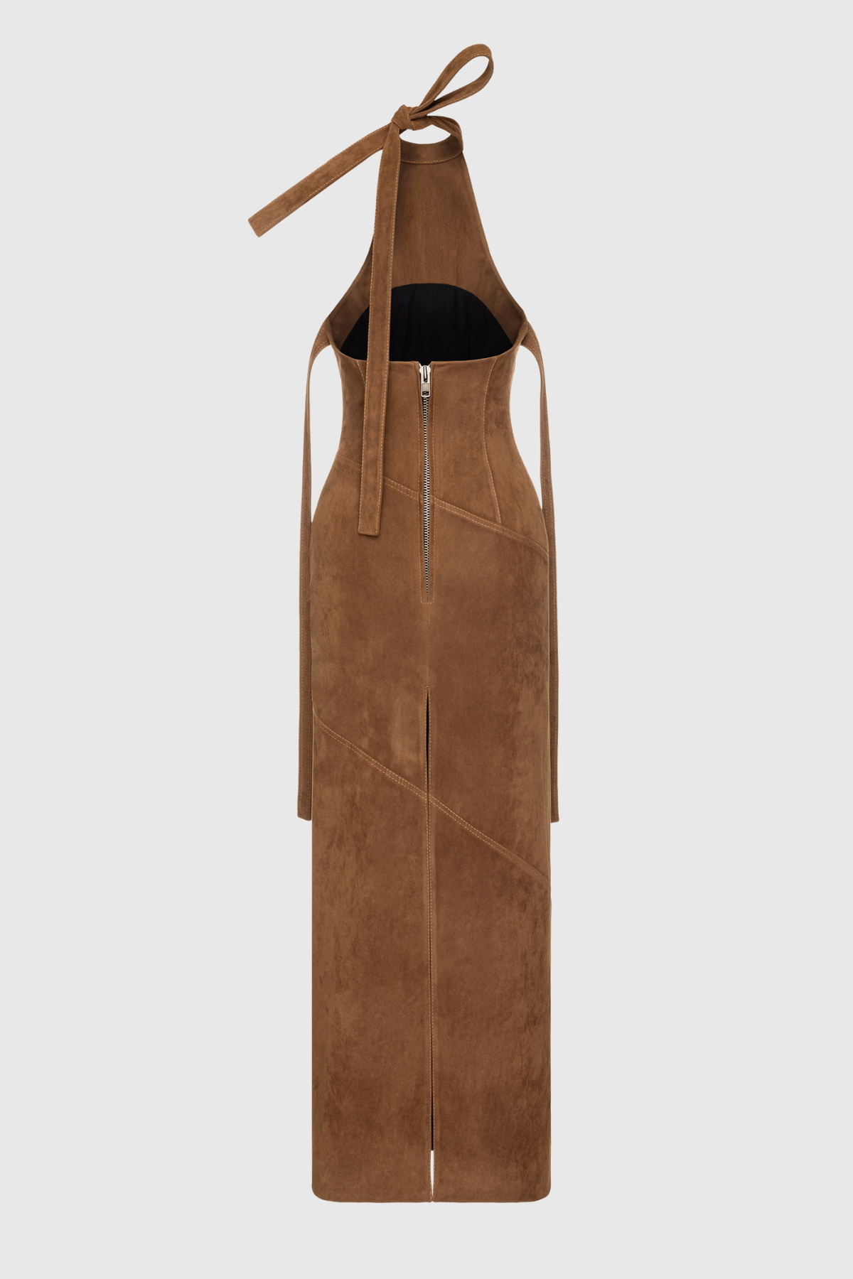 Dafna Halter Neck Suede Maxi Dress